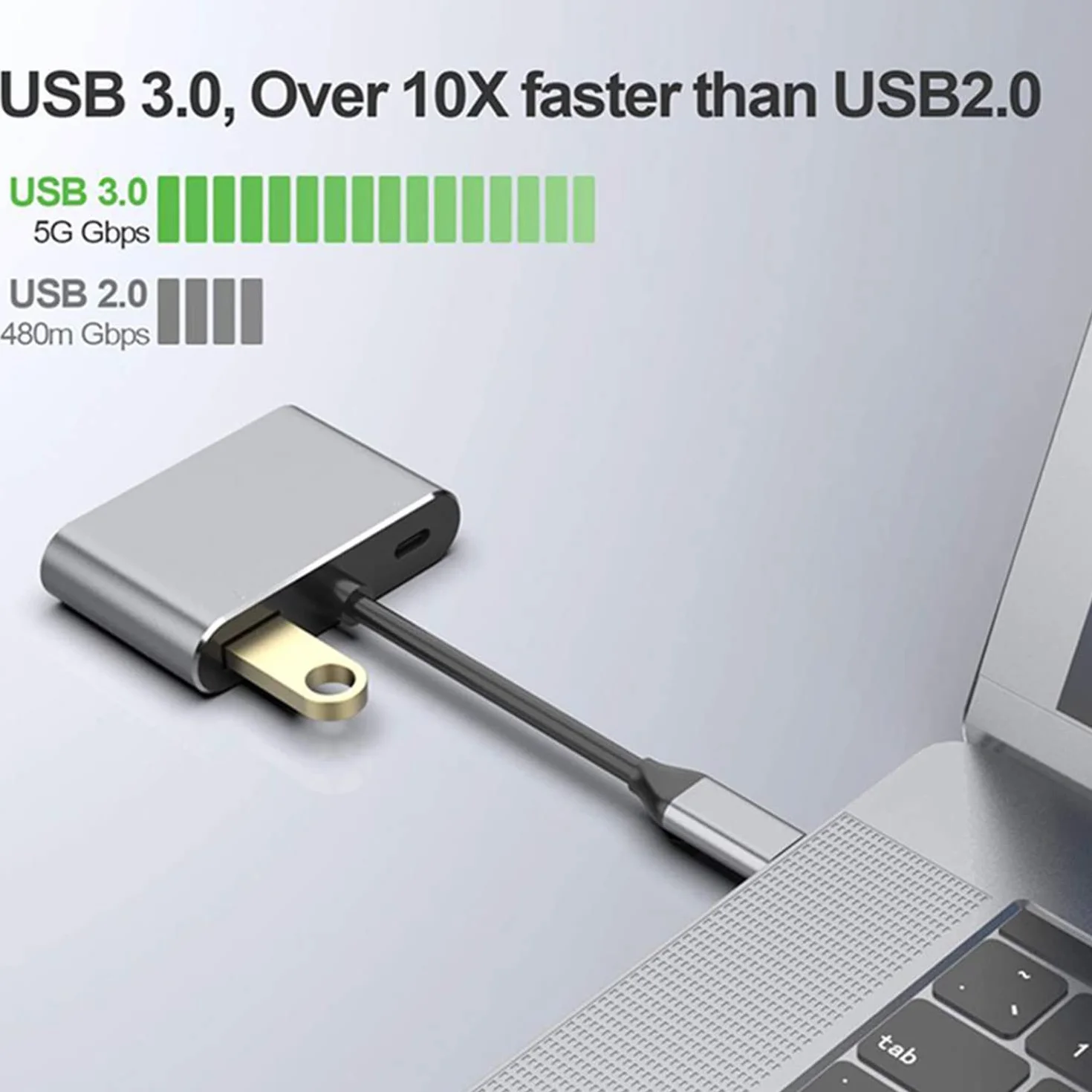 Adattatore multiporta da USB C a HDMI VGA, USB tipo C 4 in 1 Hub a HDMI 4 K, VGA, USB3.0, PD, compatibile con MacBook Pro, MacBook Air, iPad Pro, Pixelbook, XPS ecc