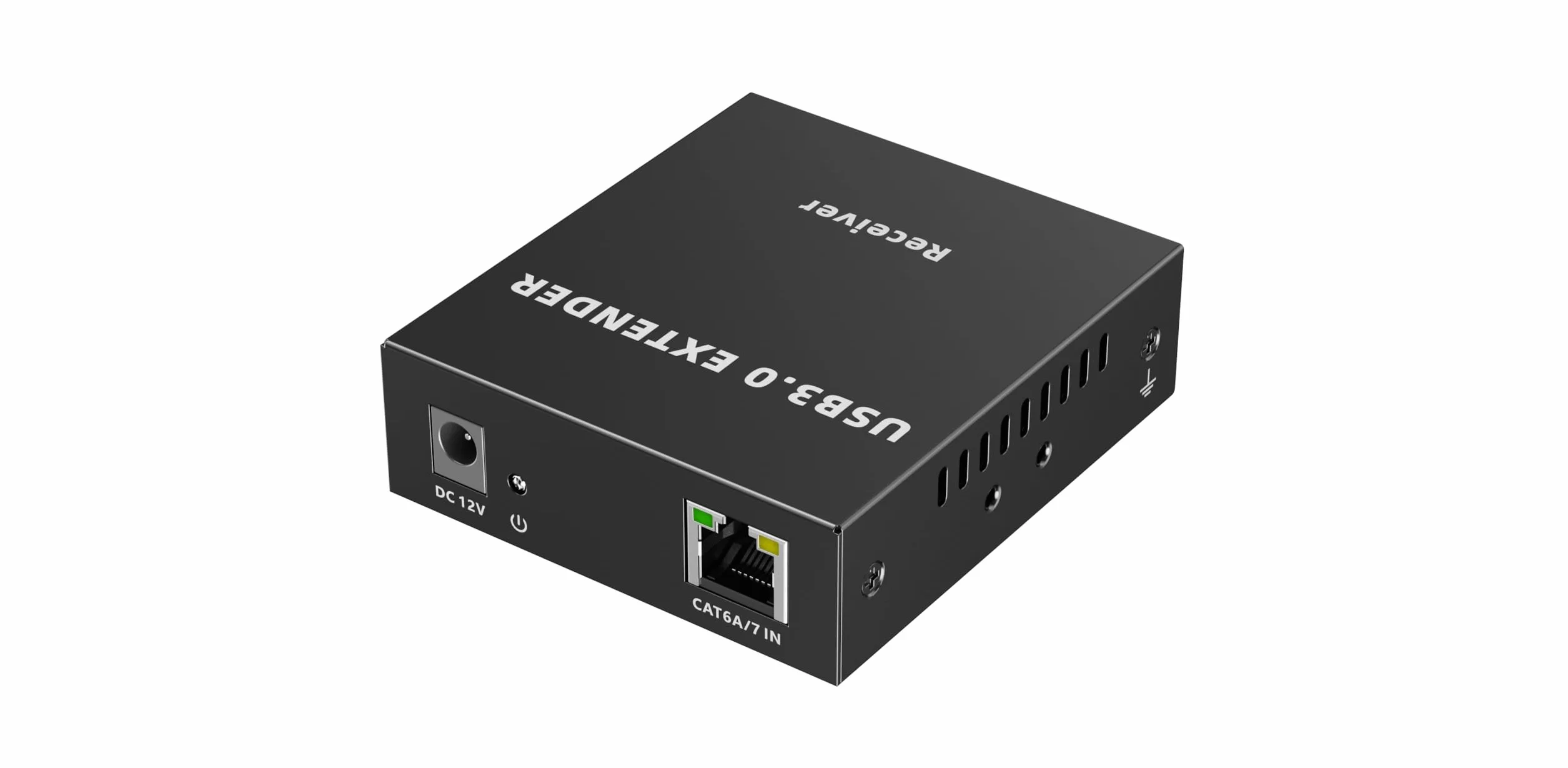 PremiumCord Extender USB 3.0 A 4 Porte Su Cat5E/Cat6/Cat6A Fino A 100 m, 5 Gbps, RJ45, Ethernet, Custodia In Metallo, Nero