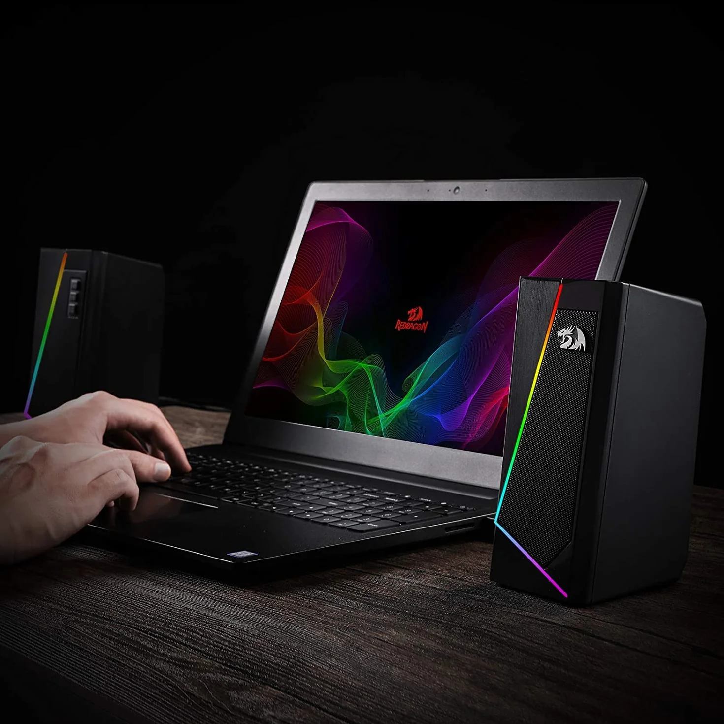 Redragon GS520 Anvil RGB Desktop Altoparlanti stereo PC 2.0 canali LED bassi potenziati controllo volume