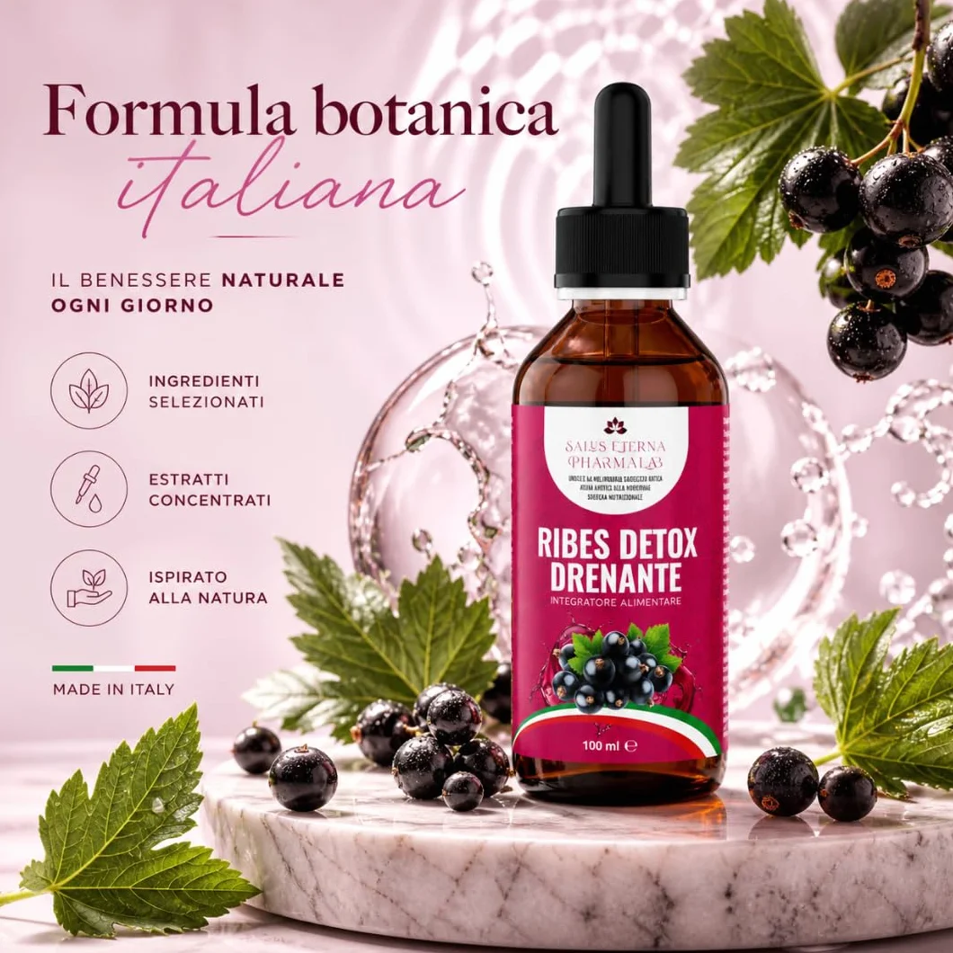 Salus Eterna Ribes Nero Nigrum Detox Drenante Forte 100ml Depurativo Naturale Fegato Reni Antiossidante Diuretico Ritenzione Idrica
