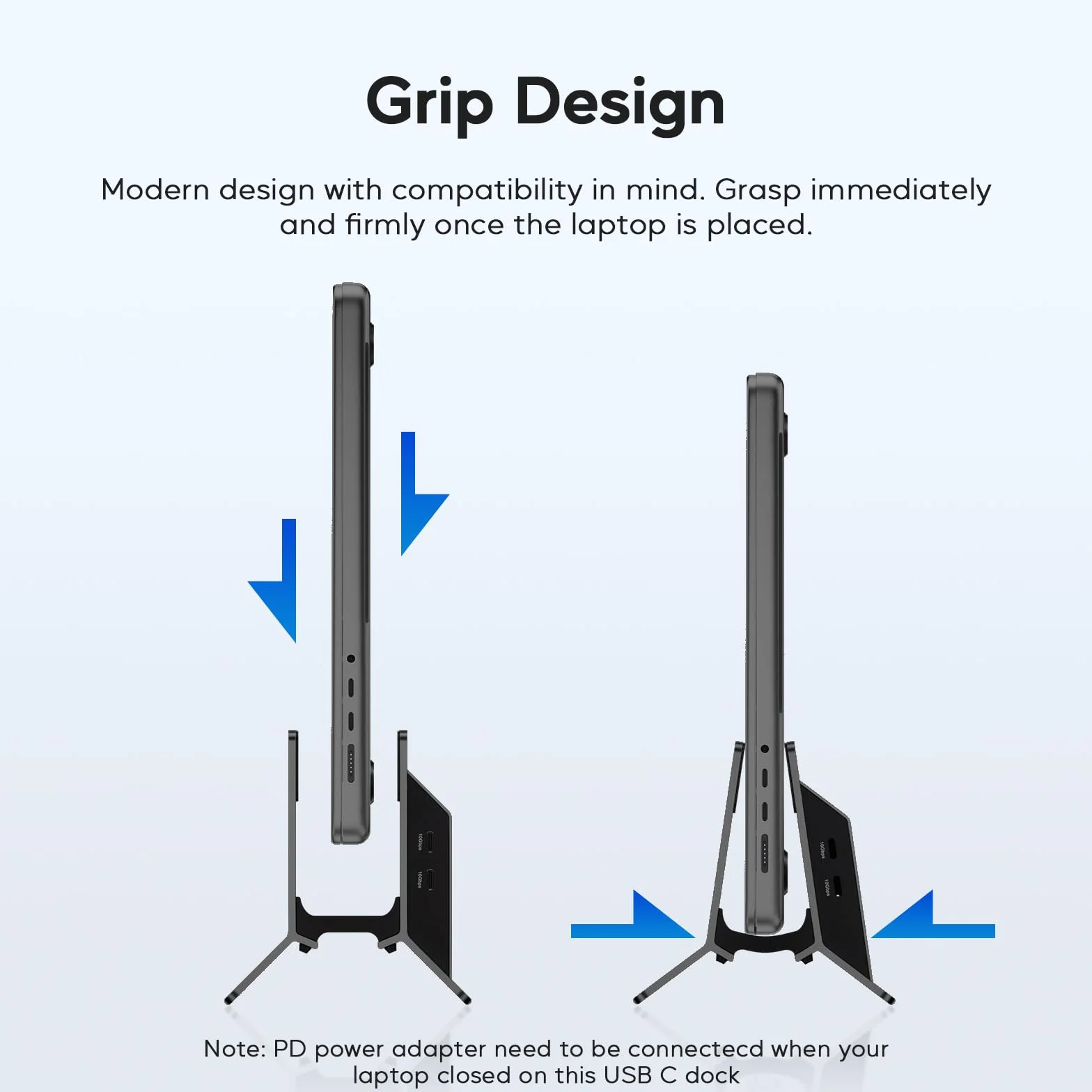 Verticale Docking Station, USB C Macbook Docking Station con M.2 NVMe SSD custodia(SSD non incluso), 4K e 60Hz, 2 porte USB C10 Gbit/s, Supporto Macbook Dock per laptop, Mac, Mac Min, Nero
