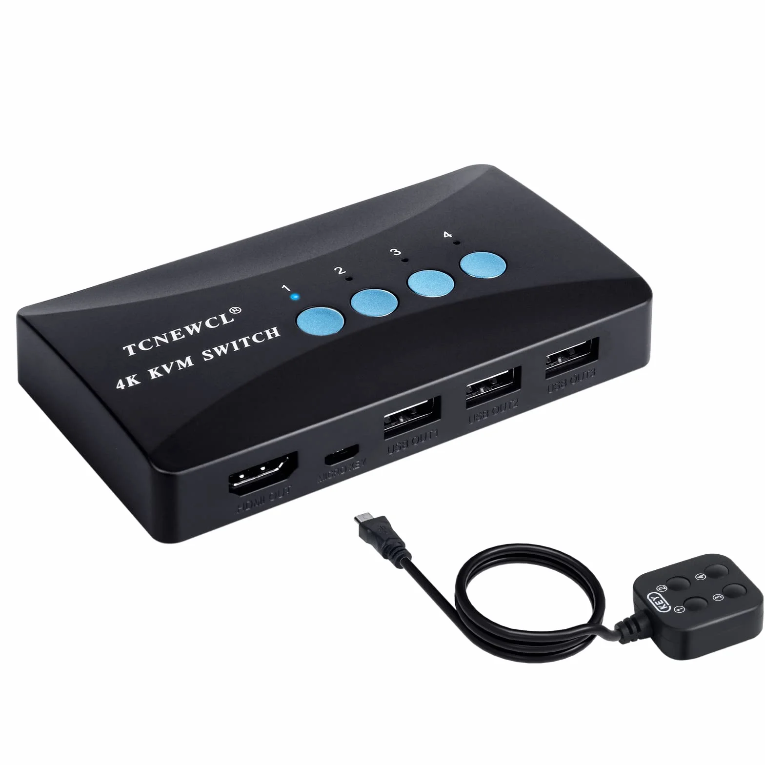 KVM Switch, HDMI e USB Commutatore con 4 Cavi KVM, per PC Monitor Tastiera Mouse Scanner Stampante