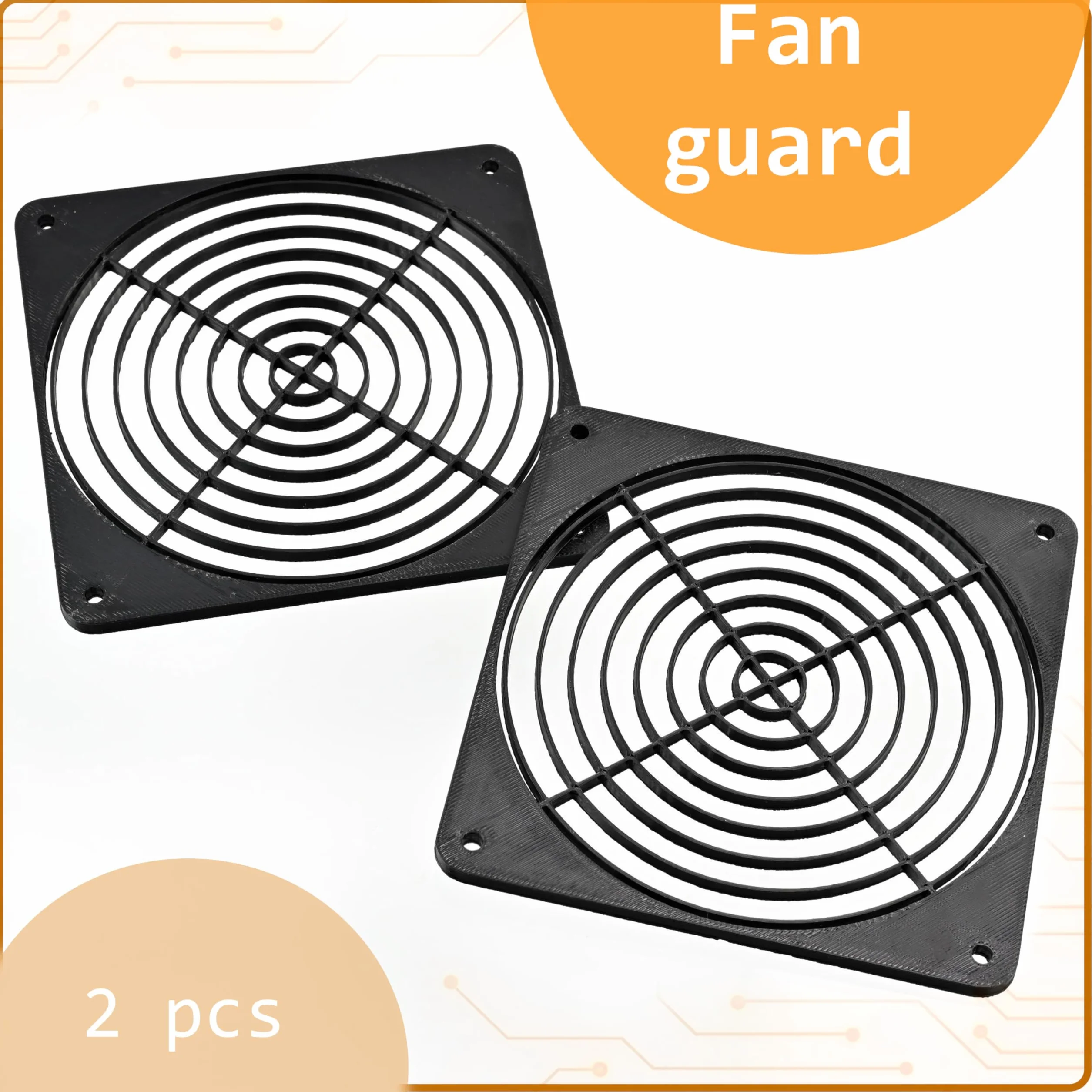 Aerzetix - Set di 2 Griglie per Ventola 120x120 mm in plastica per Computer PC stampanti dispositivi audiovisivi proiettori multimediali | Colore Nero