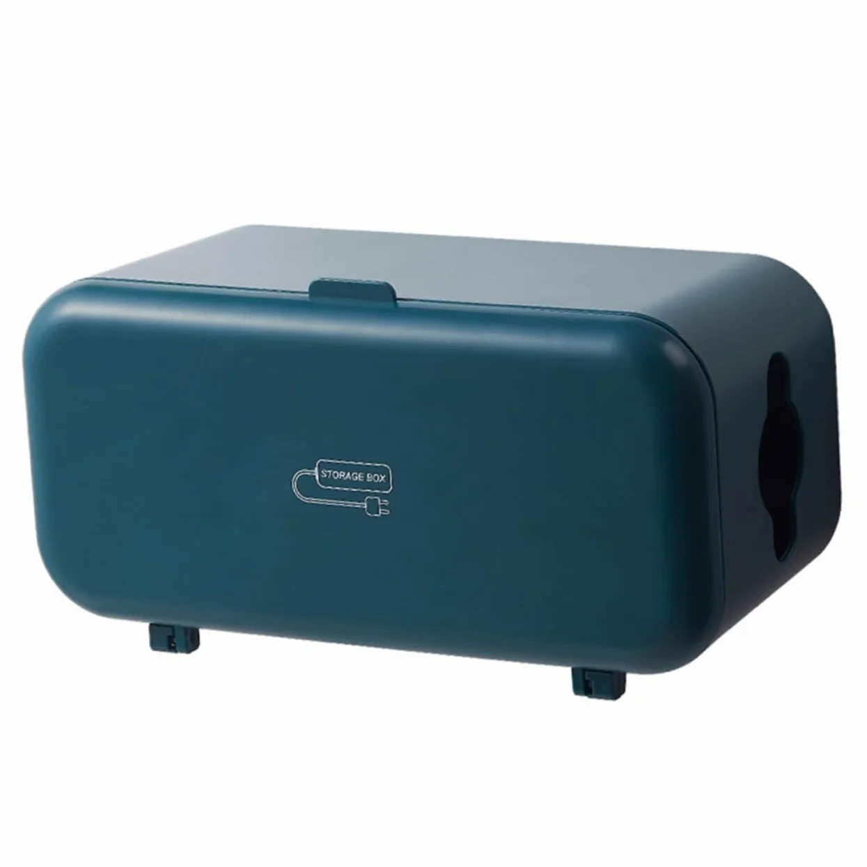 Scatola Organizzatore Cavi Elettrici Abs Colore Blu per Adattatori e Presa da Parete per Casa e Ufficio