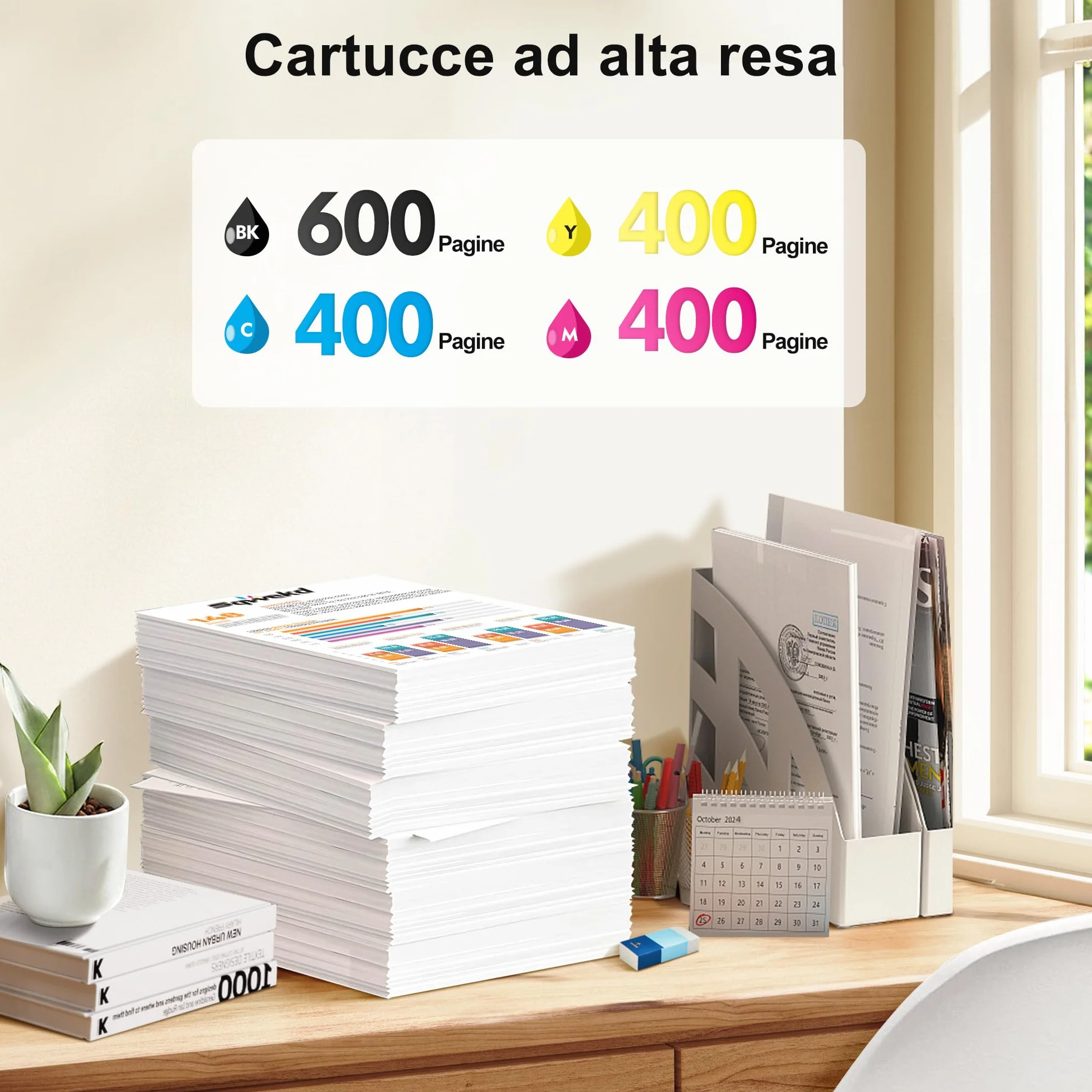 Sqwekd Cartucce d'inchiostro Compatibili per 604XL per Epson Expression Home XP-2200 XP-2205 XP-3200 XP-3205 XP-4200 XP-4205 per Workforce WF-2910DWF WF-2930DWF WF-2935DWF WF-2950DWF (4 Pack)