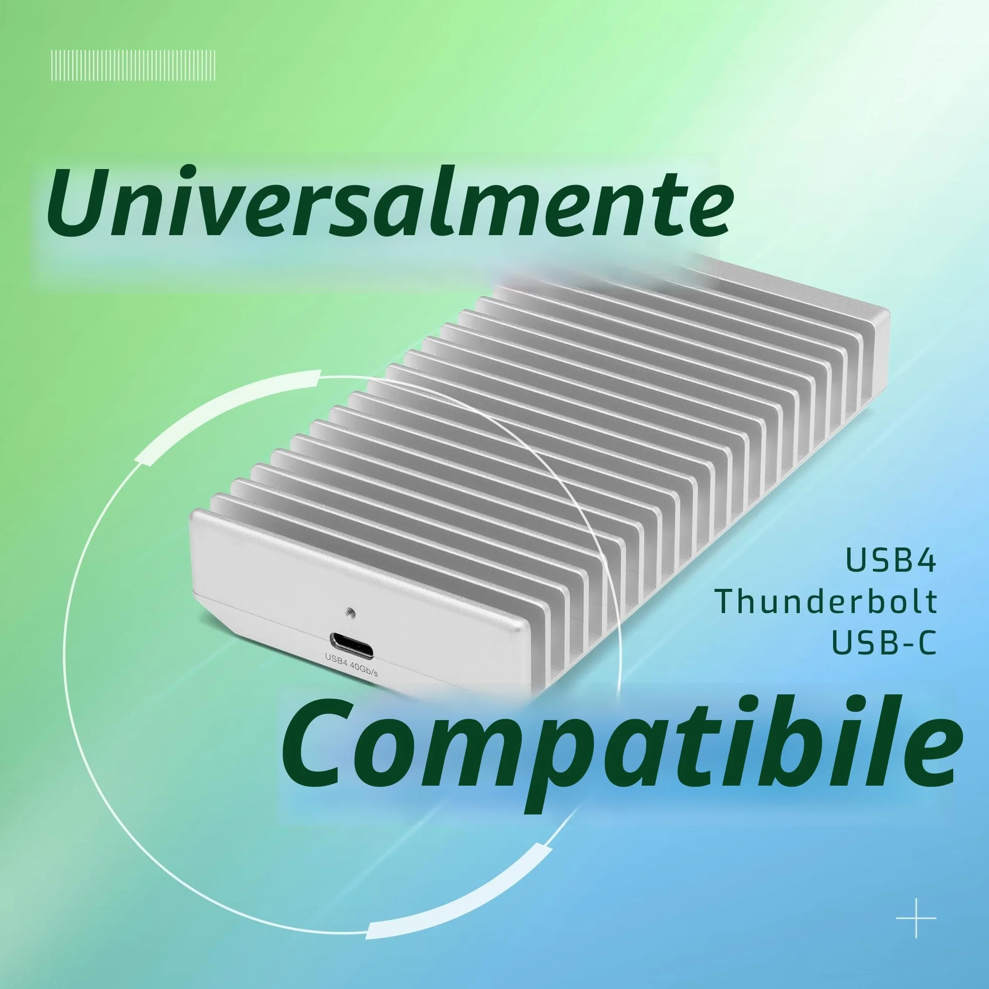 OWC Express 1M2 NVMe Thunderbolt (USB-C) SSD USB4 Ultra veloce esterno SSD Drive con dissipatore di calore in alluminio (solo involucro)