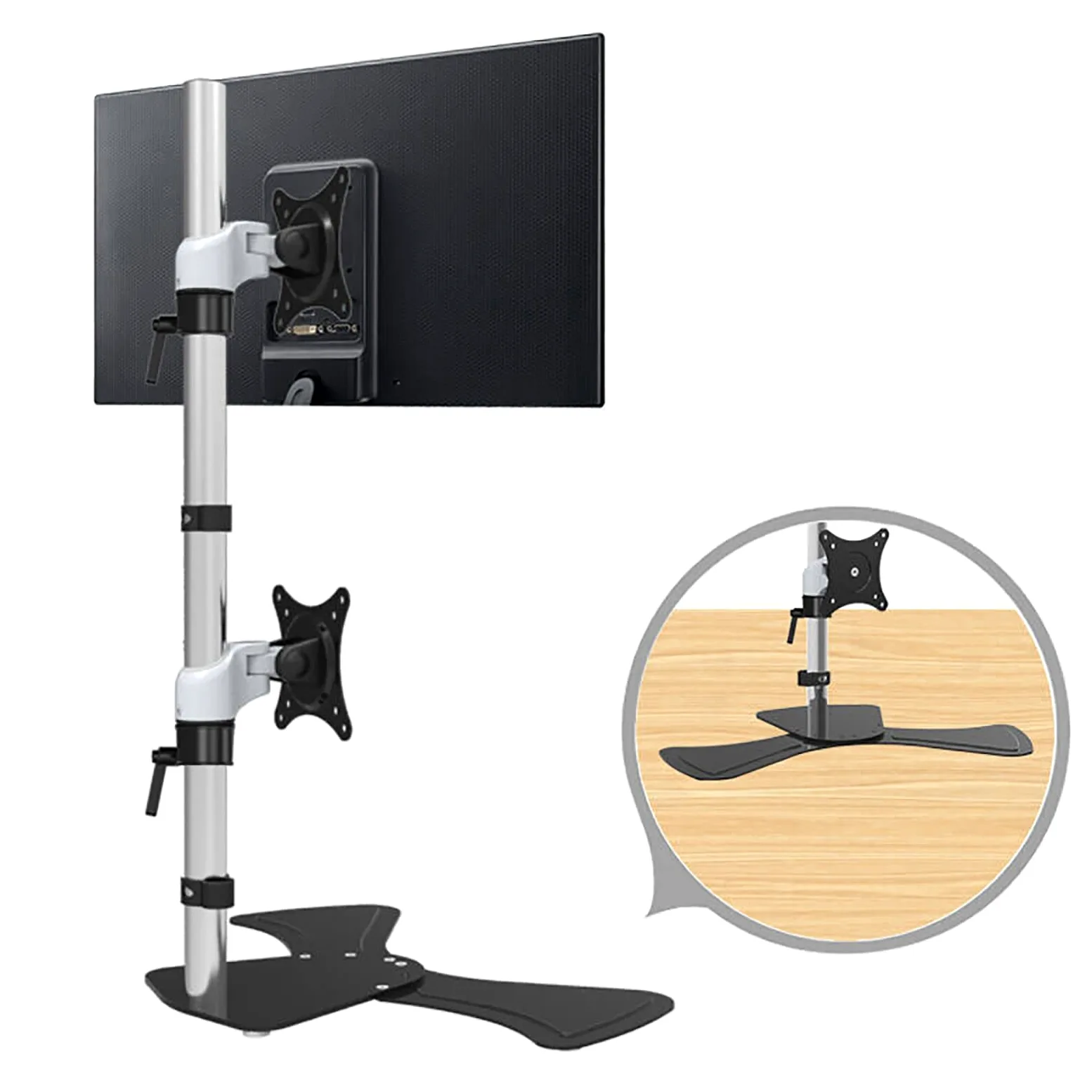 Supporto da Scrivania per Doppio Monitor, Supporto da Scrivania Autoportante Che Supporta 2 Schermi Fino A 8 Kg/17,6 Libbre con Dimensioni di 75X75 Mm O 100X100 Mm