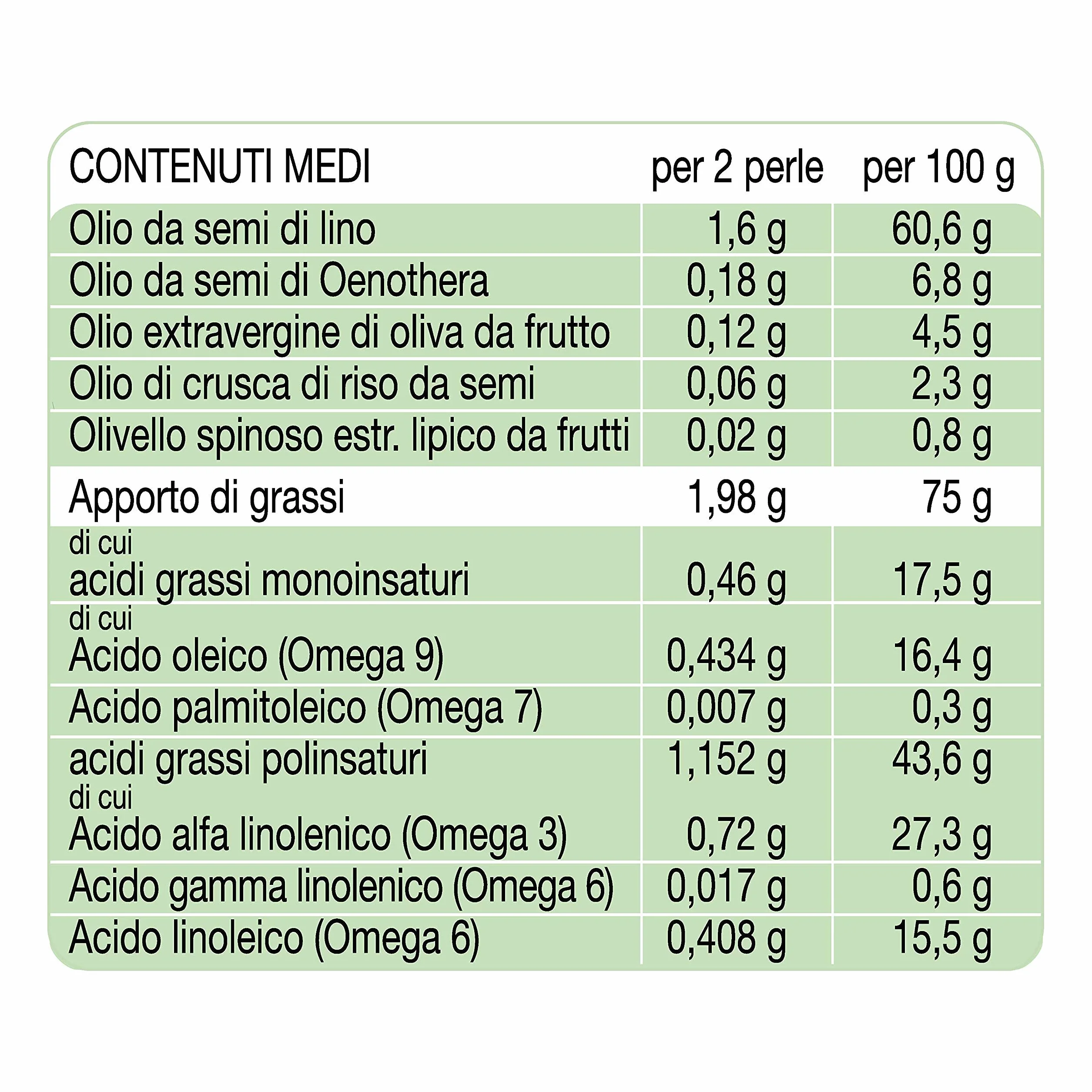 ESI Omega V Vegan Integratore Alimentare Omega 3 6 7 9 Olio di Semi di Lino 120 Perle