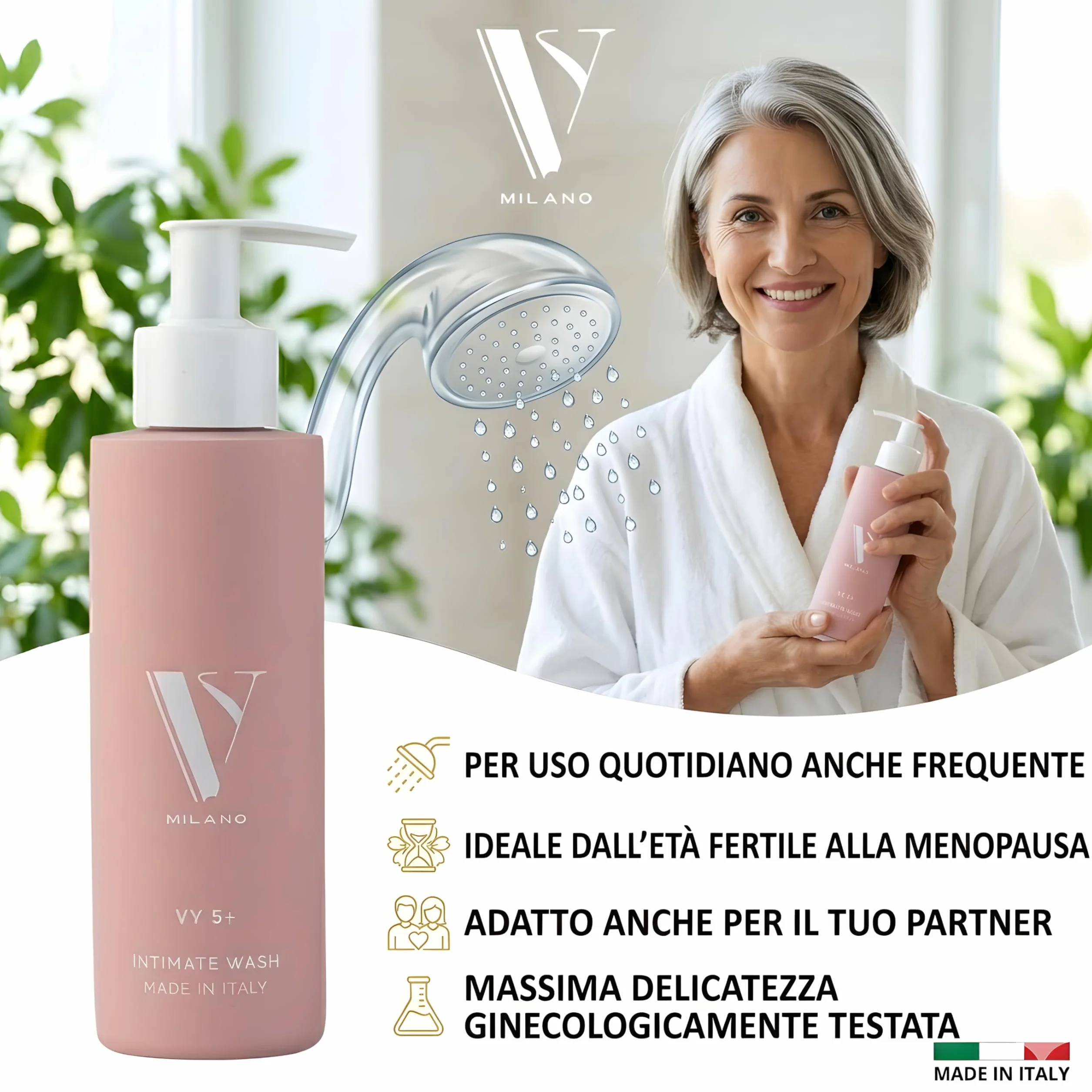 Detergente Intimo Quotidiano 200ml pH 5.5 Prebiotici Odor Control Gel Idratante Lenitivo Senza Profumo Pelli Sensibili
