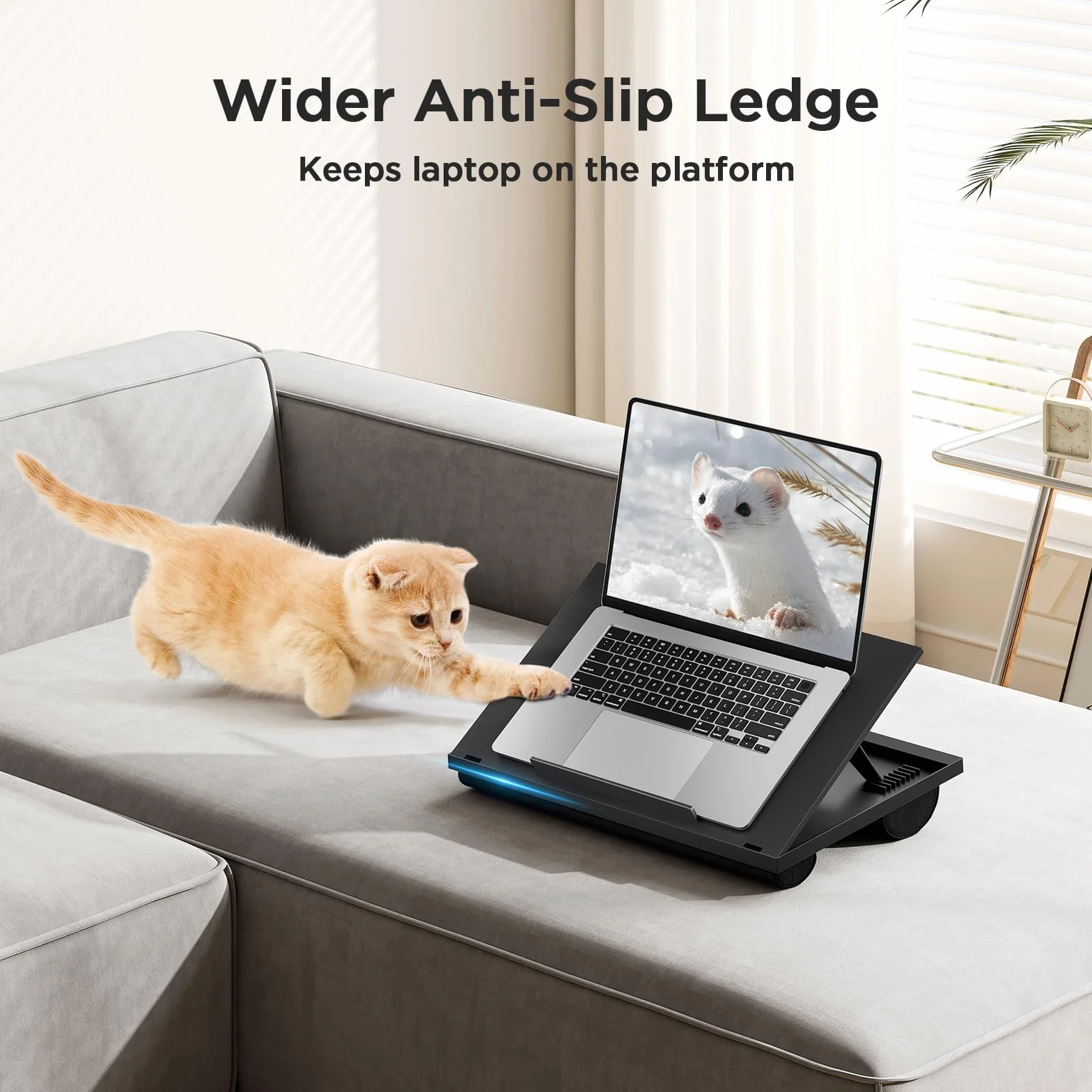 HUANUO Supporto per Laptop con Cuscino - Flessibile Regolabile con 8 Angoli, Supporta Notebook, Tablet, Fino a 15,6", Tavolo Vassoio Portatile e Adatto per Viaggi, Lavoro, Casa