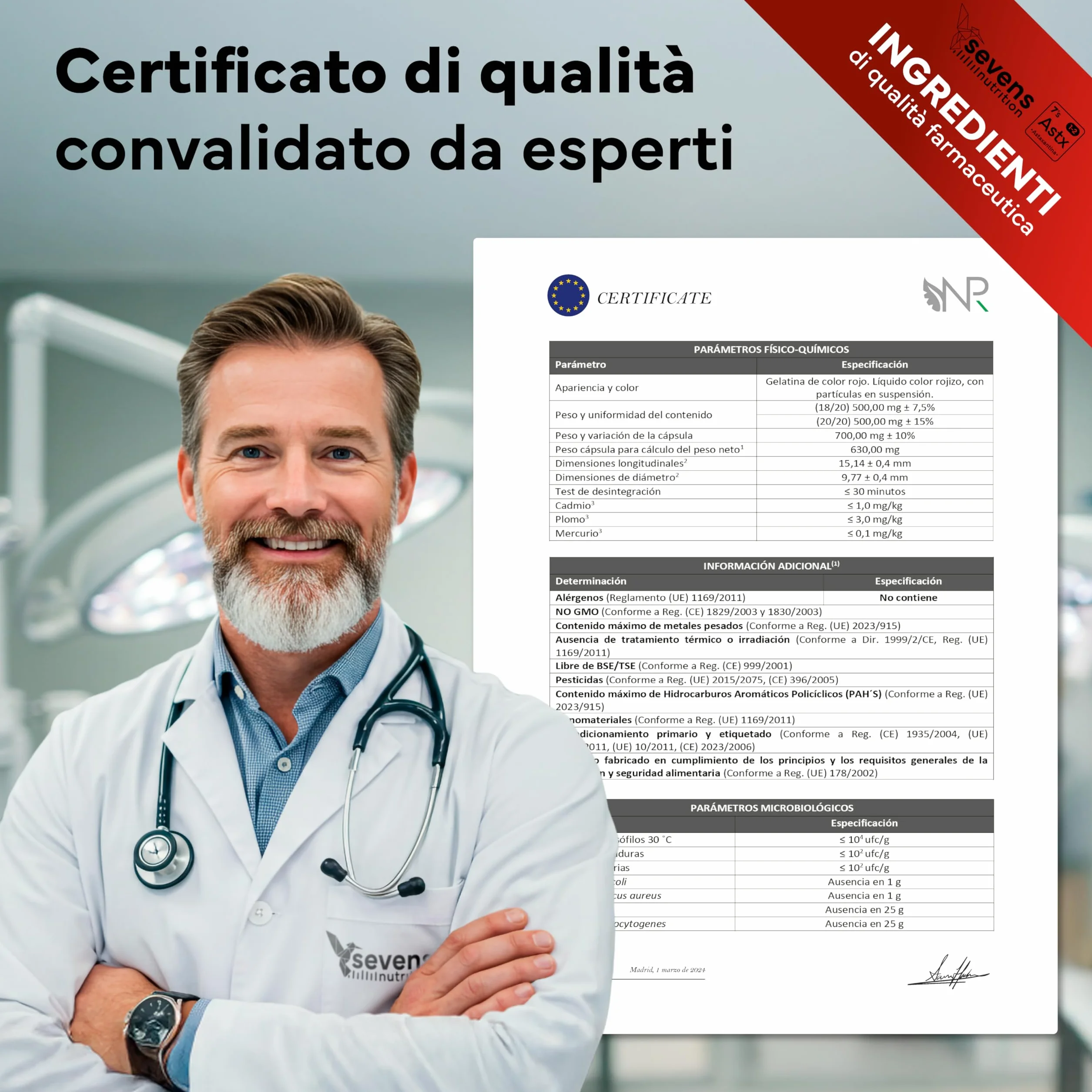 Astaxantina Naturale Pura AstaPure® 8 mg Integratore Antiossidante con Coenzima Q10 e Olio Extravergine di Oliva