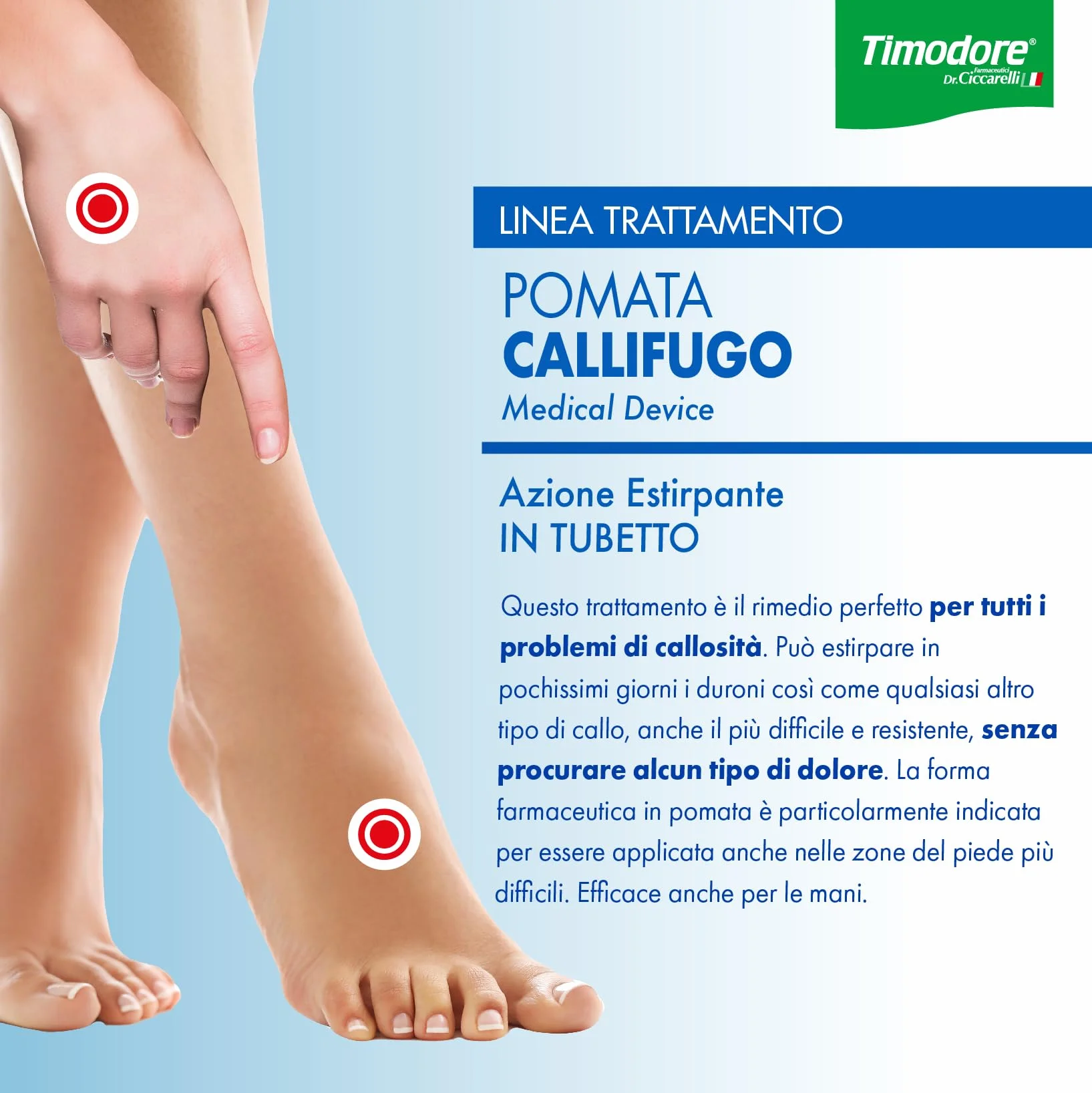 Callifugo Pomata 5 ml - Rimuovi Calli Mani e Piedi, Made in Italy, Dermatologicamente Testato