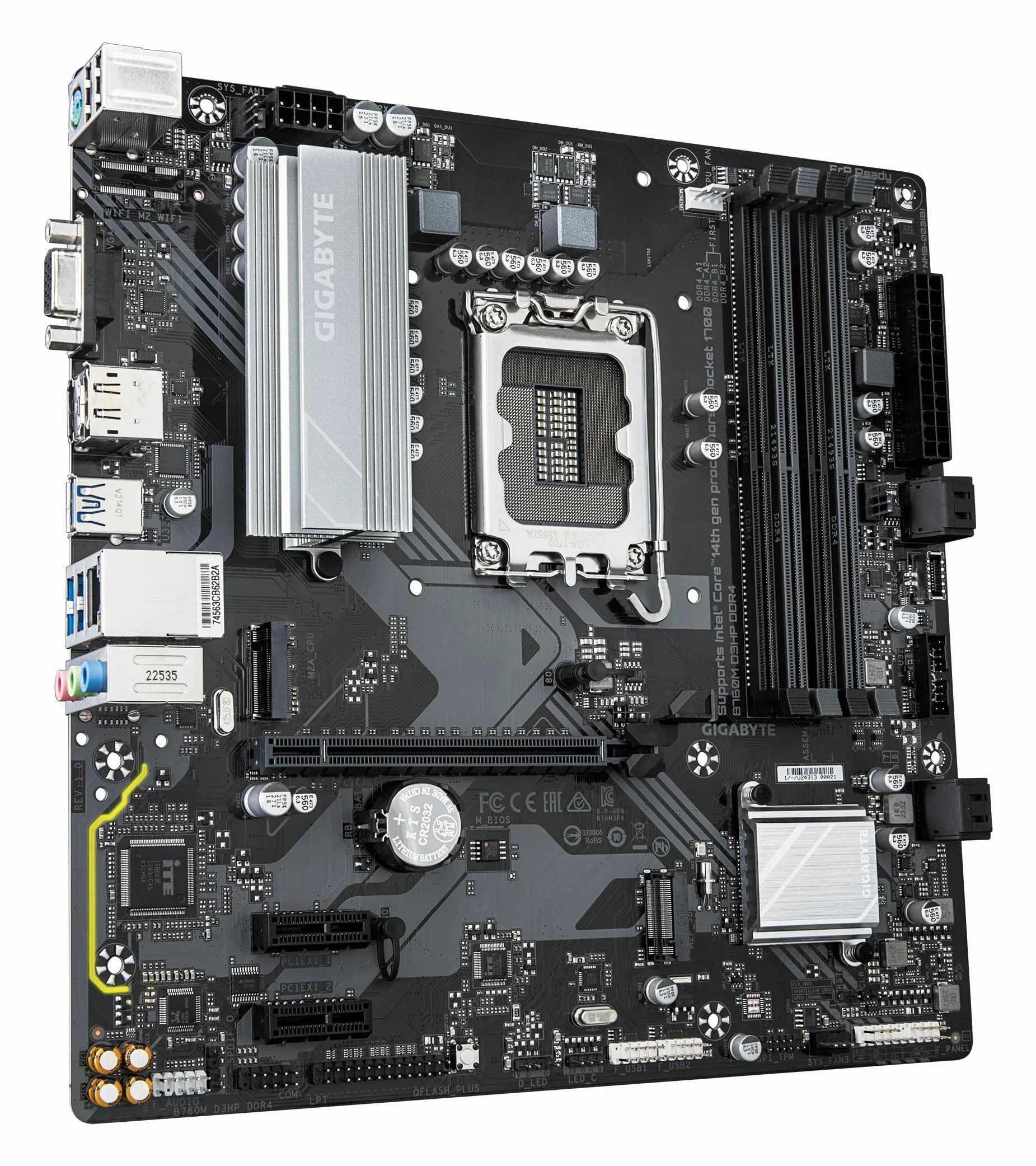 GIGABYTE B760M D3HP DDR4 Scheda Madre - Supporta CPU Intel Core di 14a Generazione, VRM Digitale a 4+1+1 Fasi, fino a 5333MHz DDR4 (OC), 2xPCIe 4.0 M.2, GbE LAN, USB 3.2 Gen1