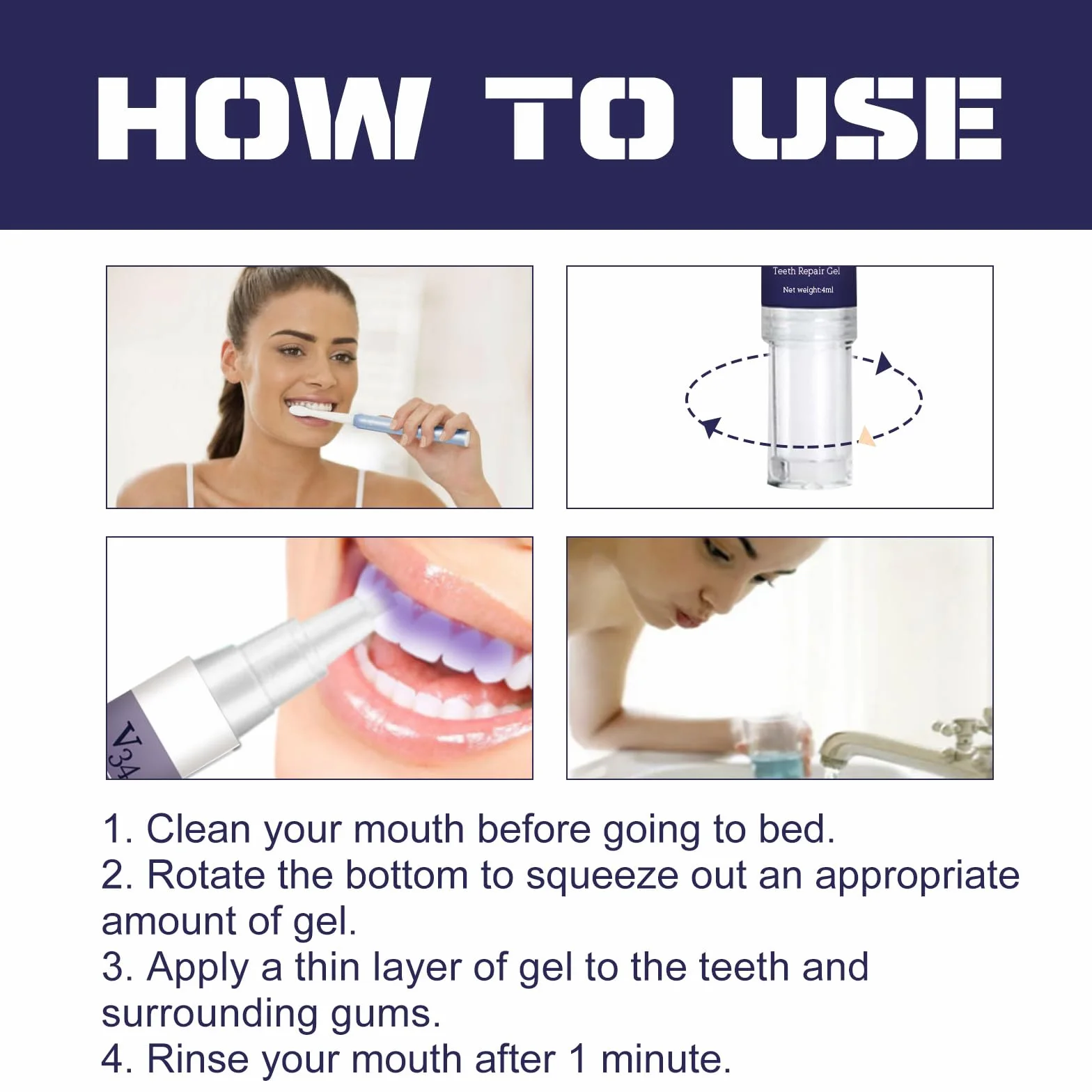 Gel Trattamento delle Gengive, Sbiancante Dentale, Recessione Gengivale