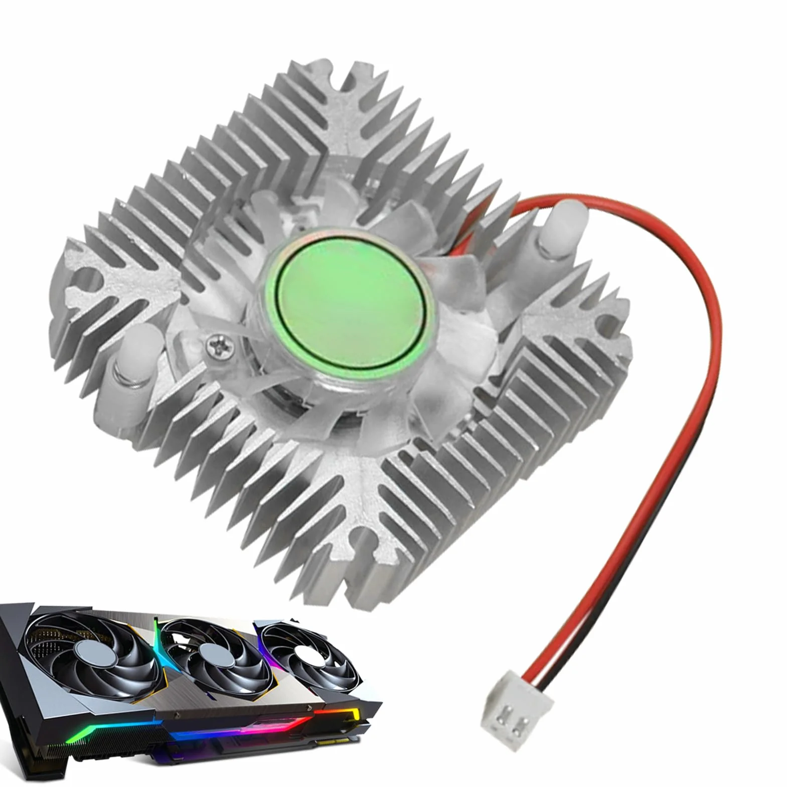 Ventola GPU - Dissipatore Alluminio Scheda Video | Radiatore 5.5 cm per Casa Lavoro Grafica