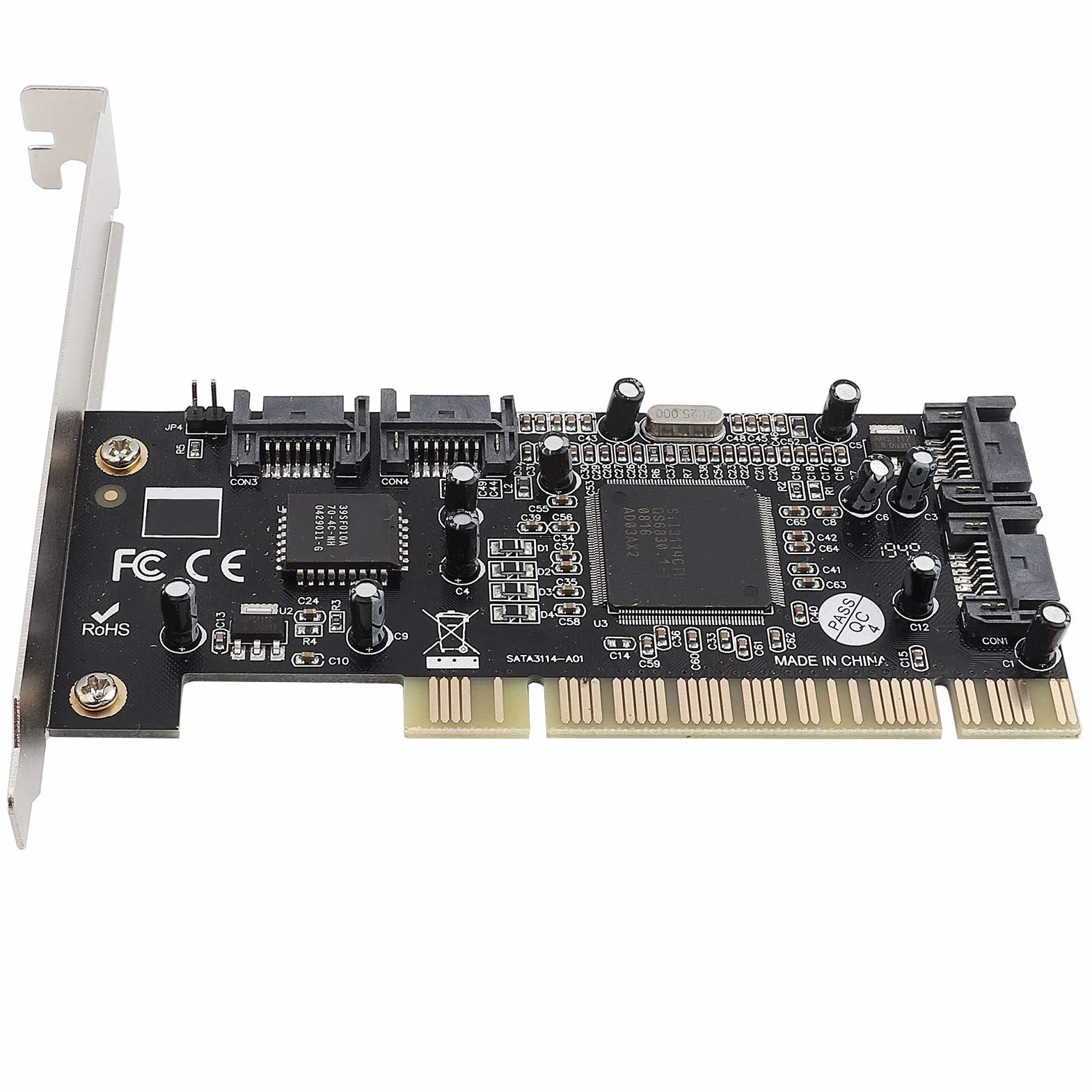 Controller Raid, Chipset PCI Sil3114 a 4 Porte SATA Interne 1 5 Pin PCI-to-SATA Scheda Raid Adattatore Gbps Chipset Scheda Raid con Dischi Rigidi di Supporto