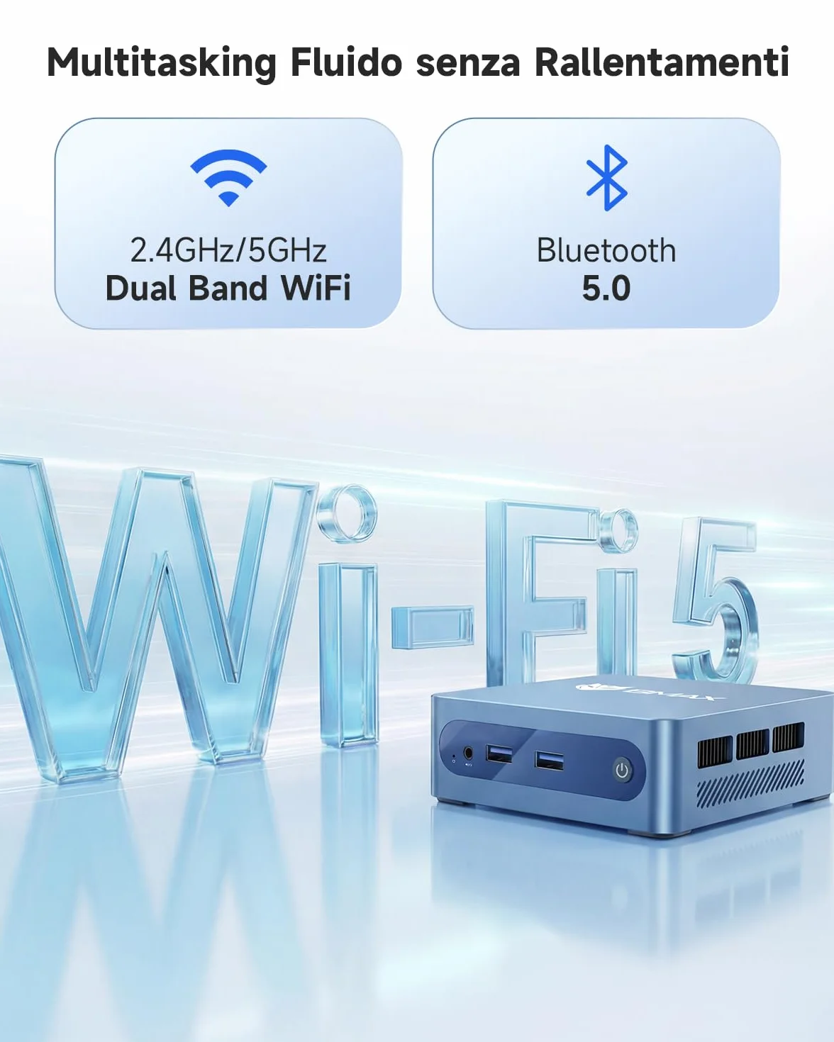 BMAX Mini PC B1 Plus Intel Celeron J3355 6GB RAM 128GB eMMC Espandibile 2TB m.2 SSD Desktop Computer Dual Display 4K@60 Hz HDMIx2 USBx4 WiFi 5 Bluetooth