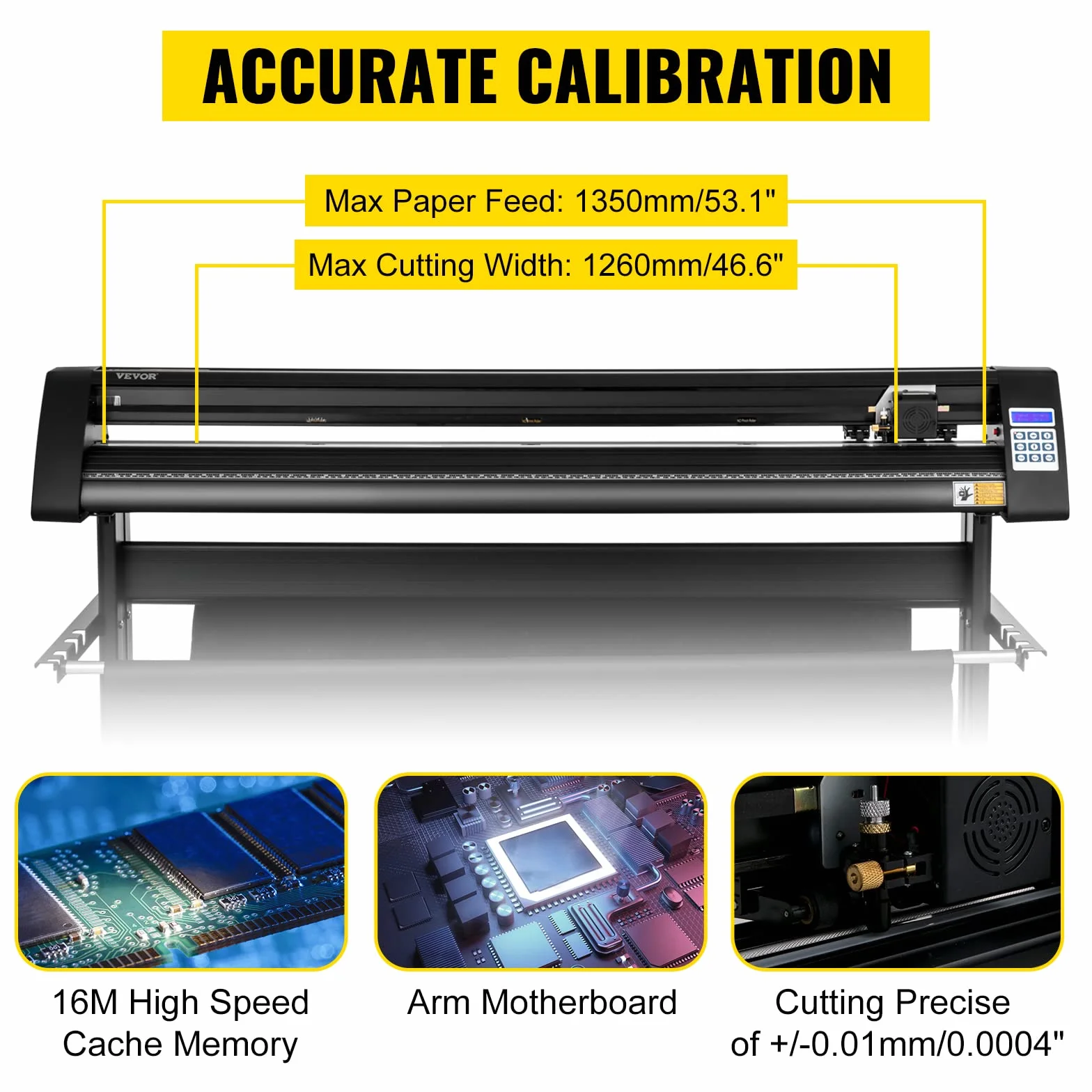 VEVOR Plotter da Taglio Vinile Semiautomatica con Luce Guida a LED, Modello KH-1350A 1350mm Potenza 95W Taglierina per Plotter Vinile per Adesivi per Auto, Segnali Stradali, Palloncini, Caschi, ecc.