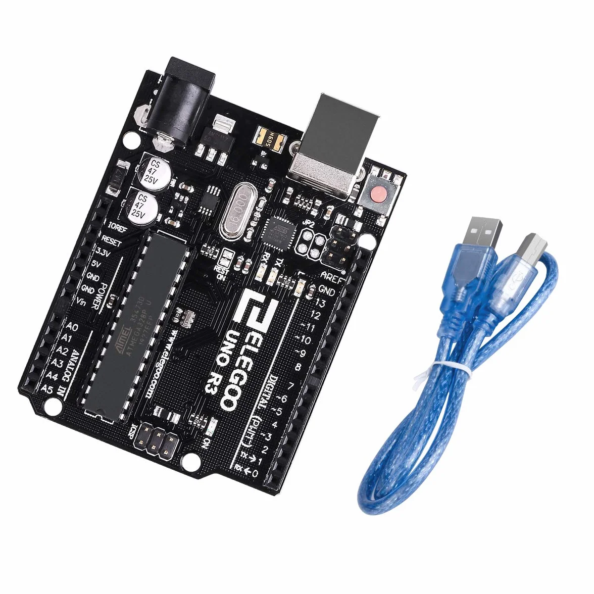 ELEGOO Uno R3 Board Scheda con Cavo USB Compatibile con progetti Arduino IDE Conforme alla direttiva RoHS