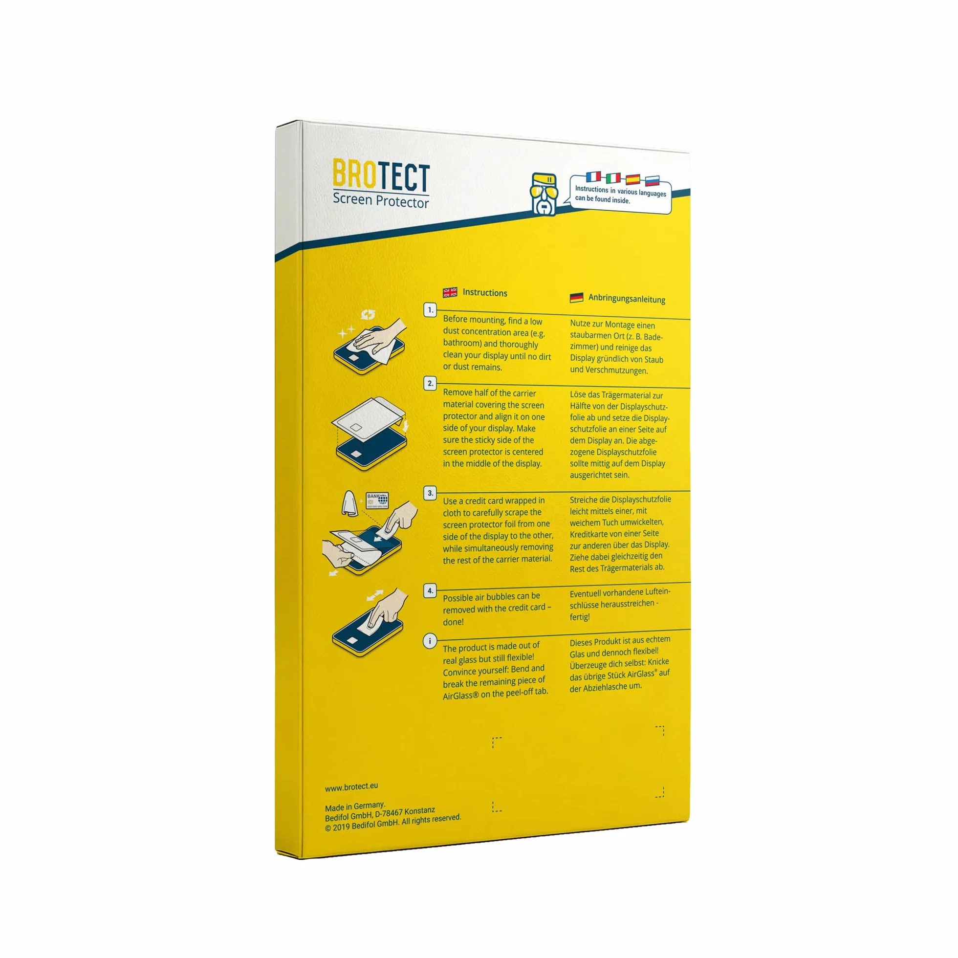 brotect 17" Pellicola Protettiva per PC touch panel con 17,0 Pollici (43.2 cm) [341 x 273 mm, 4:3] Trasparente Anti-Impronte