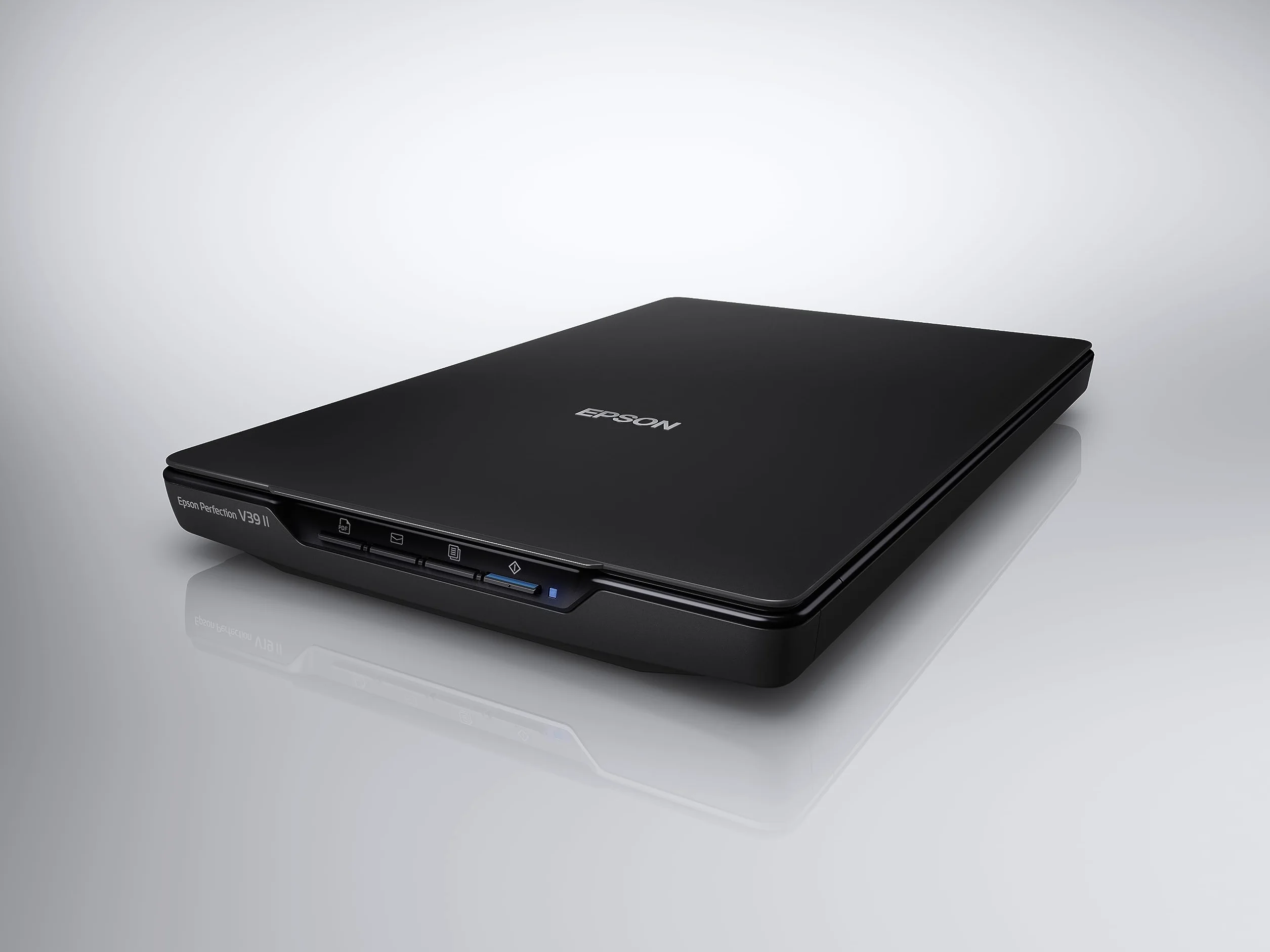 Epson Perfection V39 II - Scanner piatto per foto e documenti a colori con risoluzione ottica 4800 dpi, scansione su cloud, alimentazione USB e coperchio rimovibile