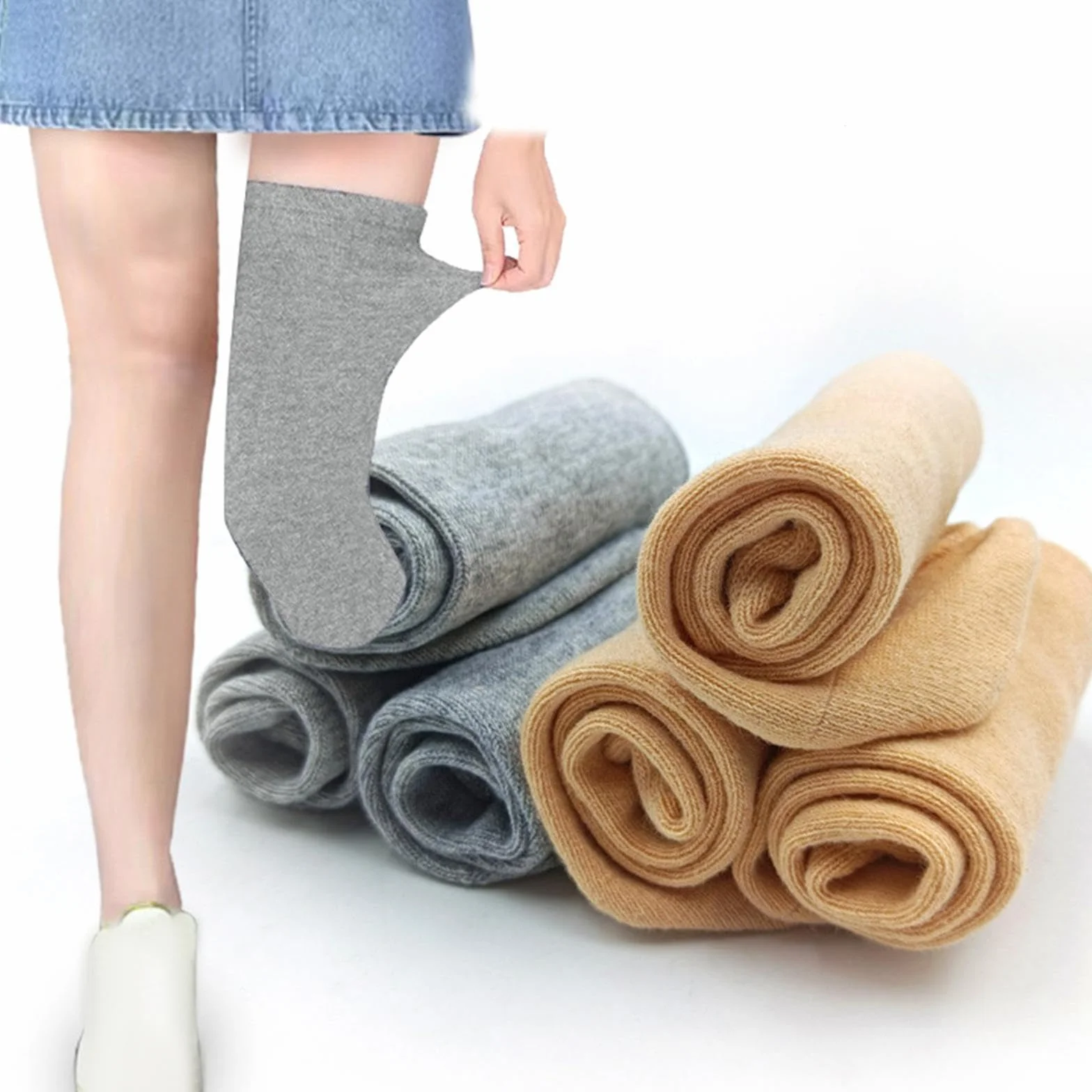 MagiDeal Calzini per Protesi 5 Pezzi Cotone Ispessito Traspirante Assorbimento Sudore Elasticizzati 28 CM