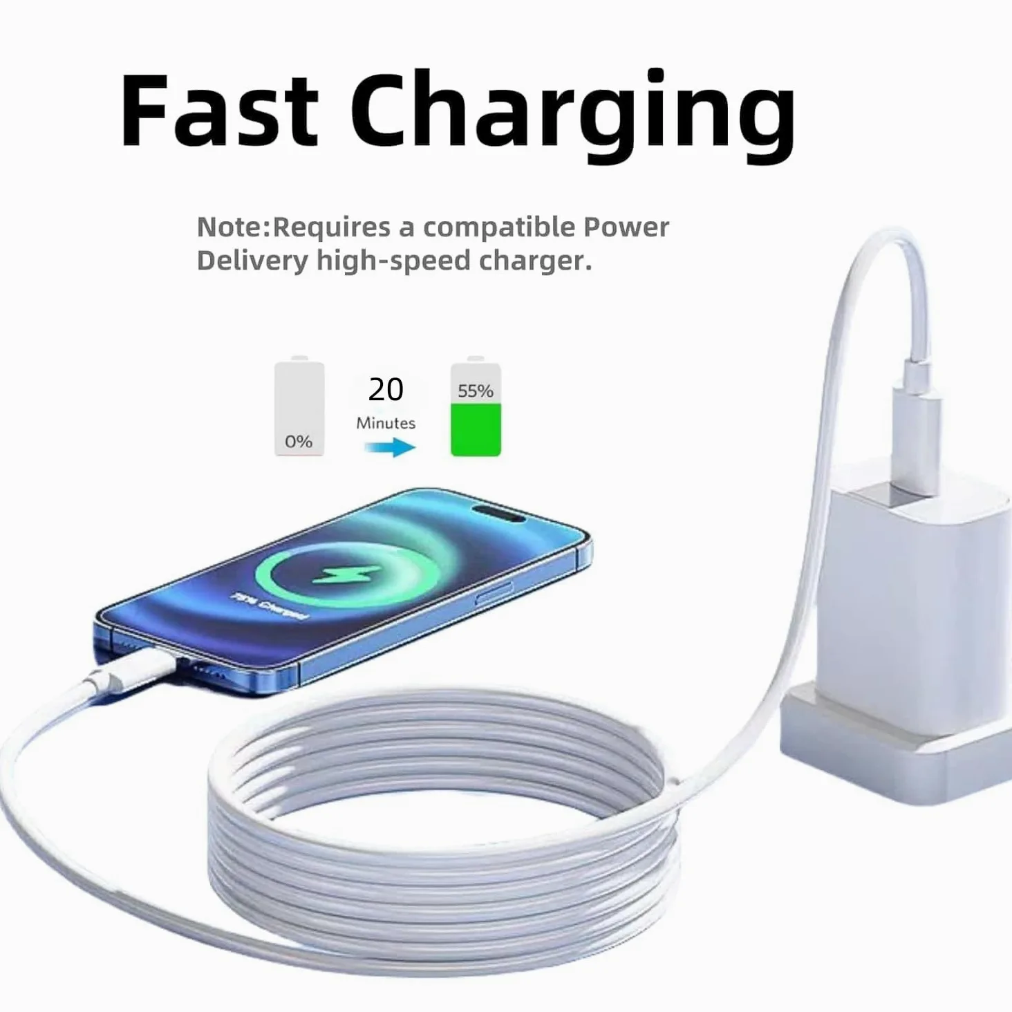 Cavo extra lungo da USB C a Lightning, 3 m, certificato MFi, 27 W, ricarica rapida, compatibile con iPad/iPhone 14/14pro/13/12/11/11Pro Max/X/XS/XR/XS/8/7