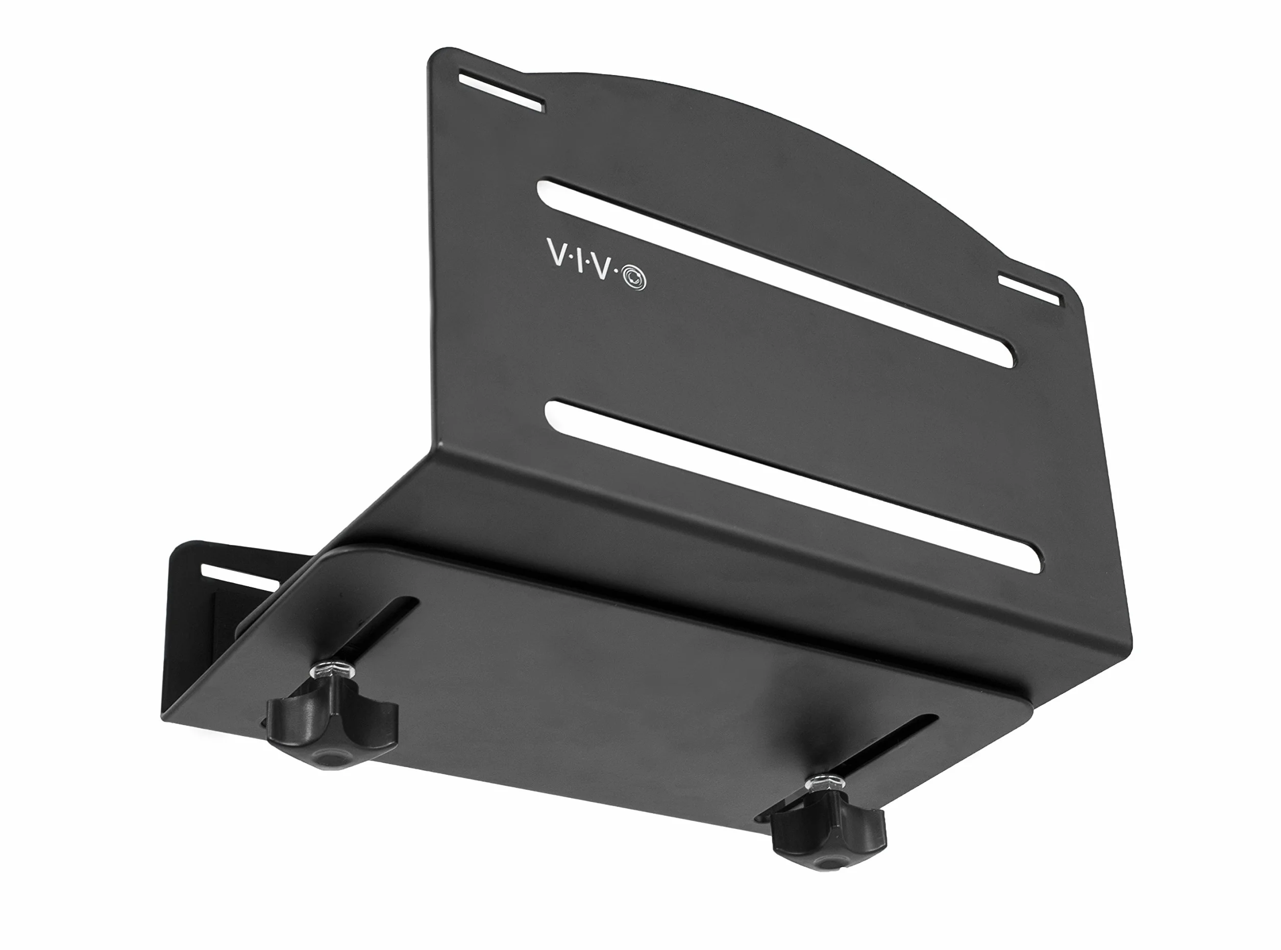 VIVO Supporto universale da parete per PC, staffa in acciaio regolabile, custodia per computer, supporto per cinghia CPU a telaio aperto, nero, MOUNT-PC03V