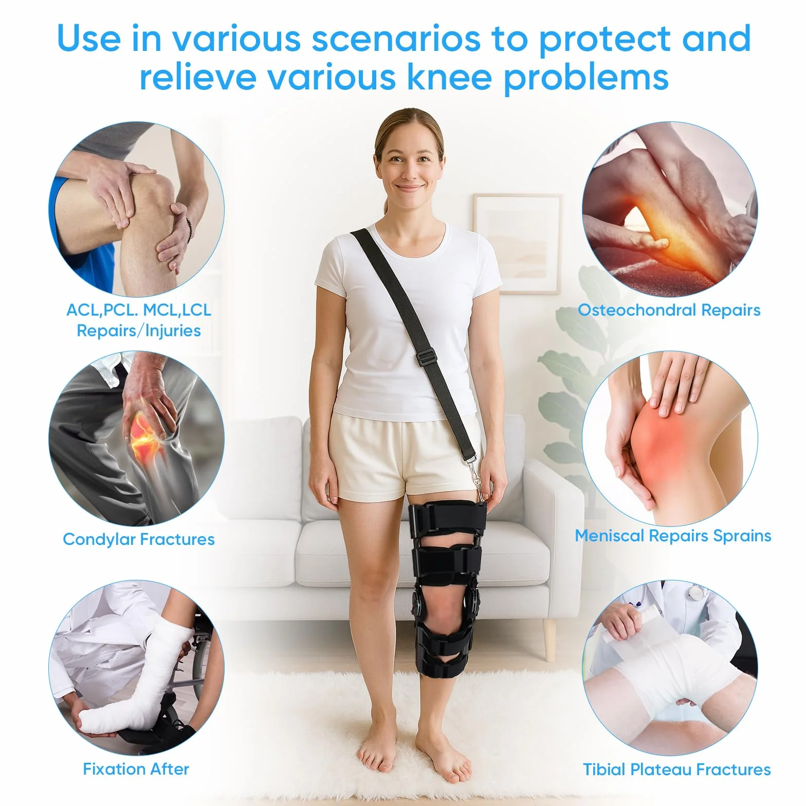 Ginocchiera Incernierata ACL MCL PCL Stabilizzazione Uomo Donna