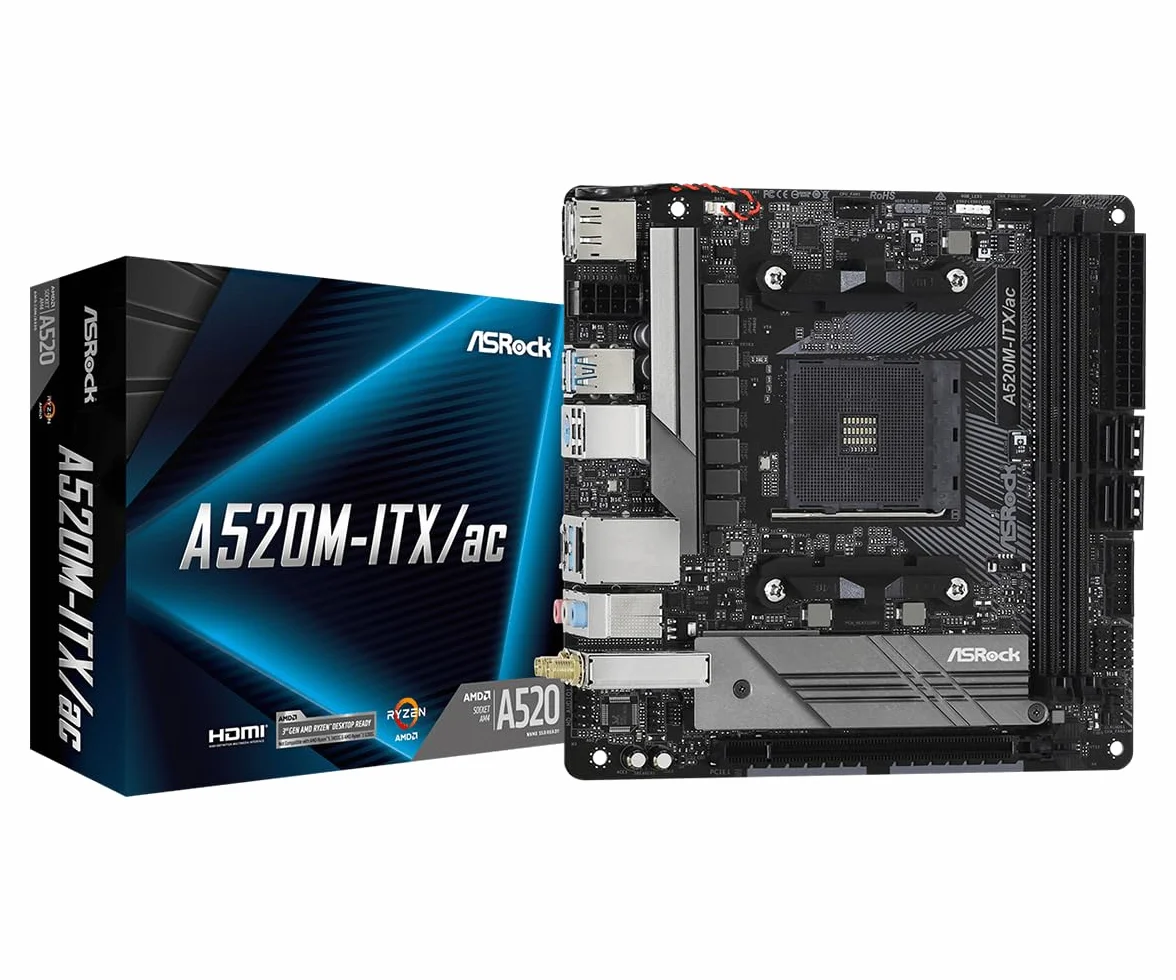 Asrock A520M-ITX/AC Scheda Madre AMD 520M AM4 Micro ITX DDR4-SDRAM