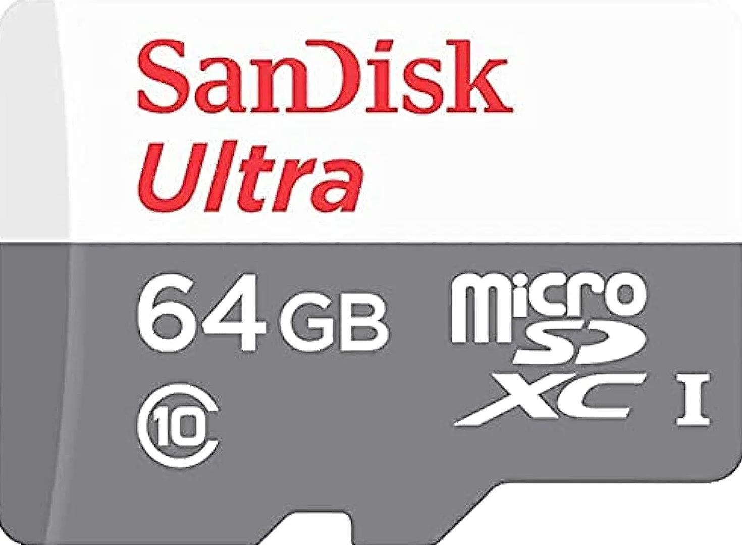 SanDisk Ultra microSDXC 64GB, up to 100MB/s, Class 10, UHS-I, Full HD video White/Grey