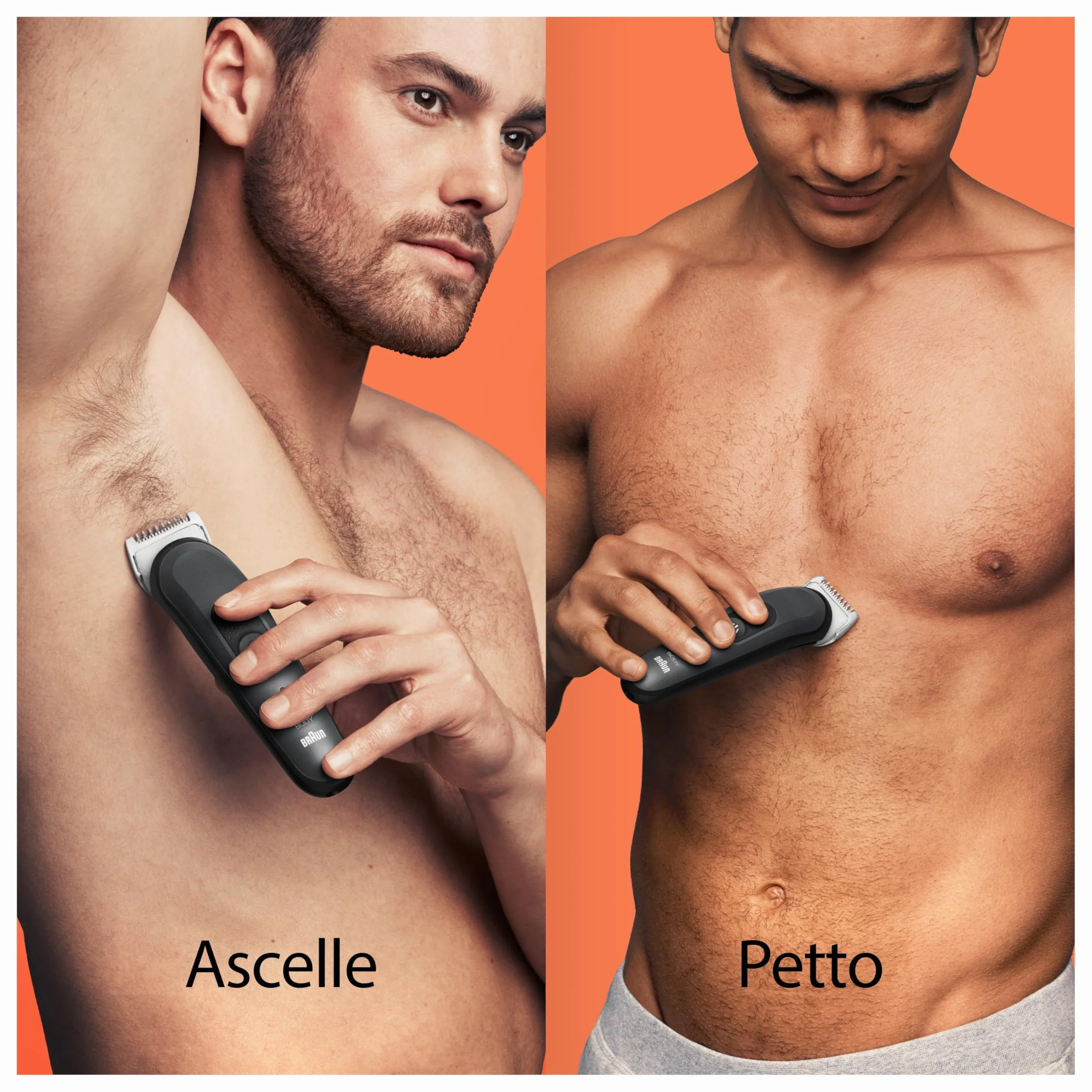 Braun Series 3 3340 Depilatore Corpo Uomo, Pettini 1mm 3mm, Tecnologia SkinShield, Lavabile