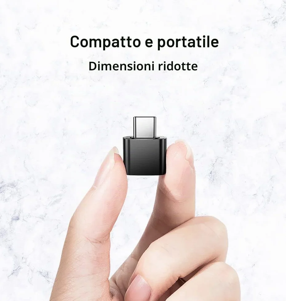 Adattatore USB C a USB A 3.0 OTG 4 Pezzi, Femmina a Maschio Compatibile con MacBook, iPhone 17/16/15, iPad, Samsung Galaxy, Telefoni, Tablet, Nero e Bianco