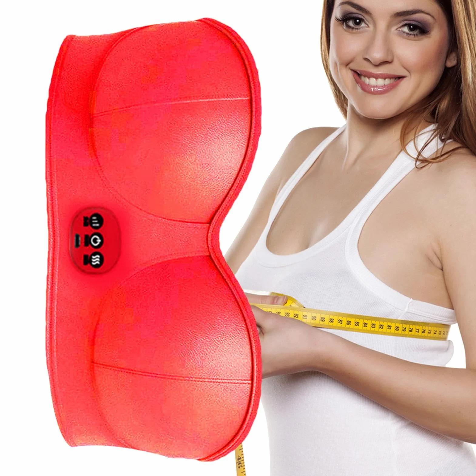 Massaggiatore elettrico per seno, vibrazione calore, ingrandimento senza fili, USB, 3 impostazioni, reggiseno massaggio
