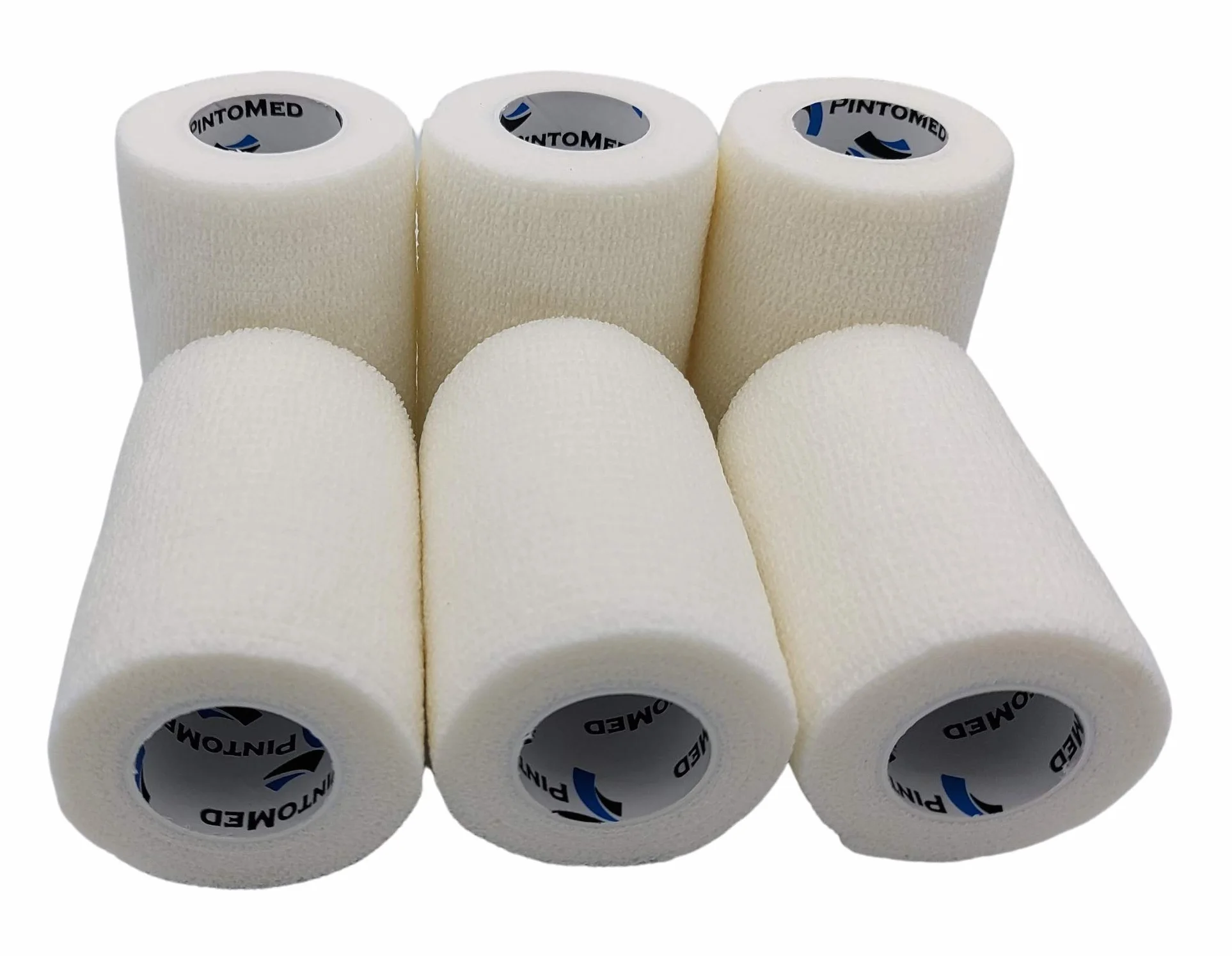 Benda Coesiva Autoadesiva 6 rotoli 7.5 cm x 4.5 m Garza Elastica Primo Soccorso Bianco