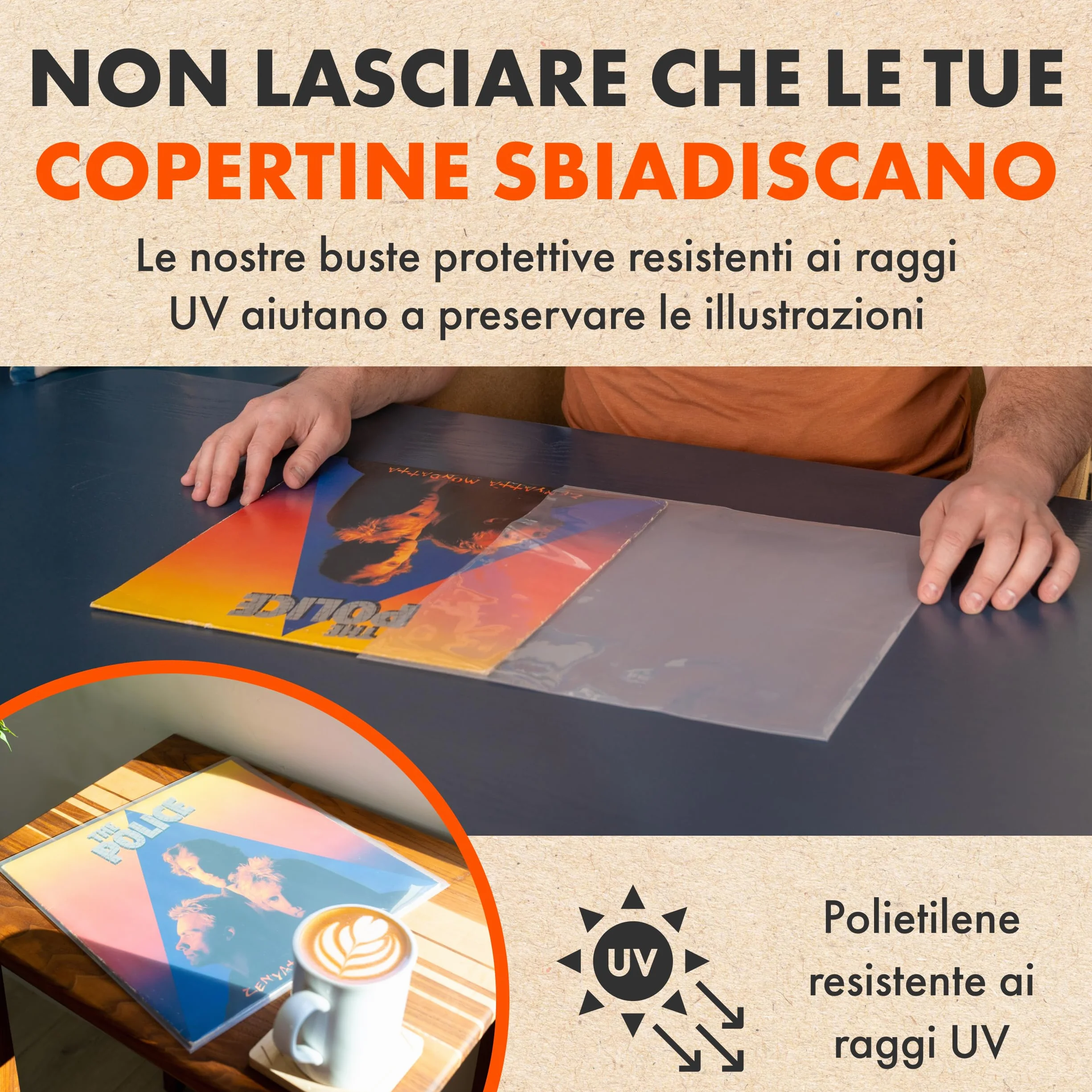 SPINCARE 100x Custodie Esterne 12 Pollici con Protezione UV per Dischi in Vinile Density Custodia Protettiva per LP Singoli e Doppi Album | Polietilene Resistente per archiviazione e conservazione