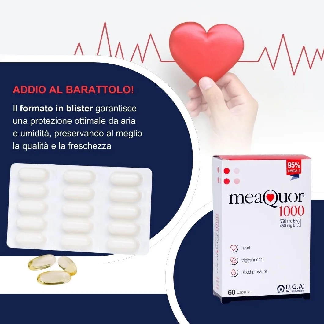 Omega 3 1000mg IFOS 5 Stelle Certificato - Olio di Pesce Privo di Metalli Pesanti, Senza Retrogusto