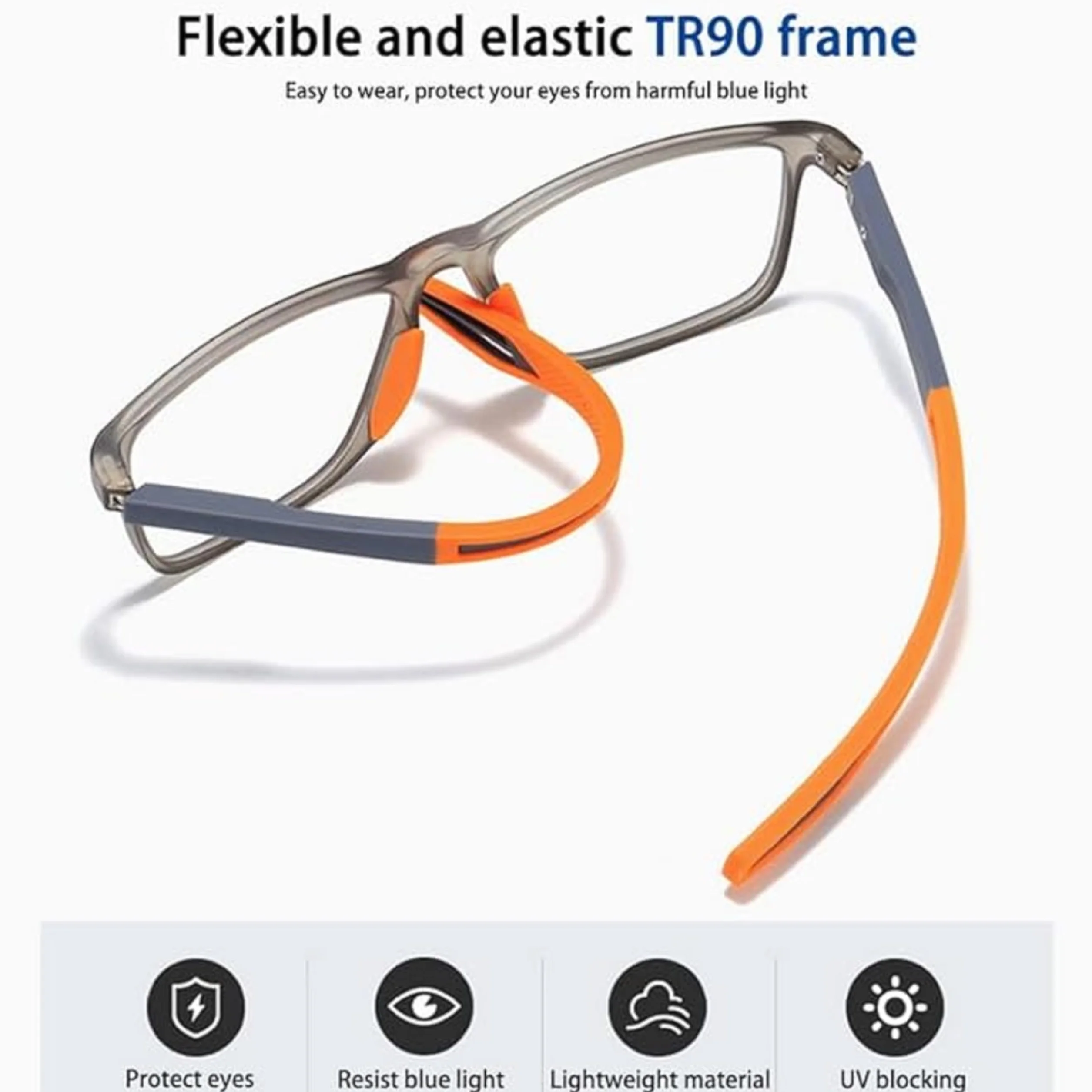 Okulary Fotocromatyczne Anti Blu UV400 M1 -3,5 Elastyczne Silikonowe Ultra Lekkie