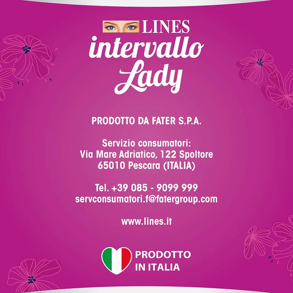 LINES INTERVALLO LADY PROTEGGISLIP salvaslip distesi protezione aggiuntiva zero odore confezione scorta