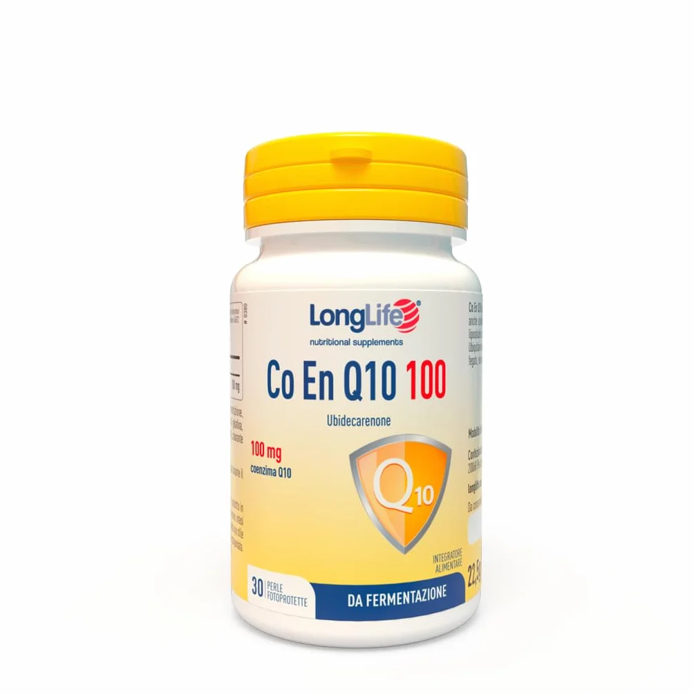 LongLife CO EN Q10 100 Coenzima Q10 Ubidecarenone Puro 30 Perle Fotoprotette