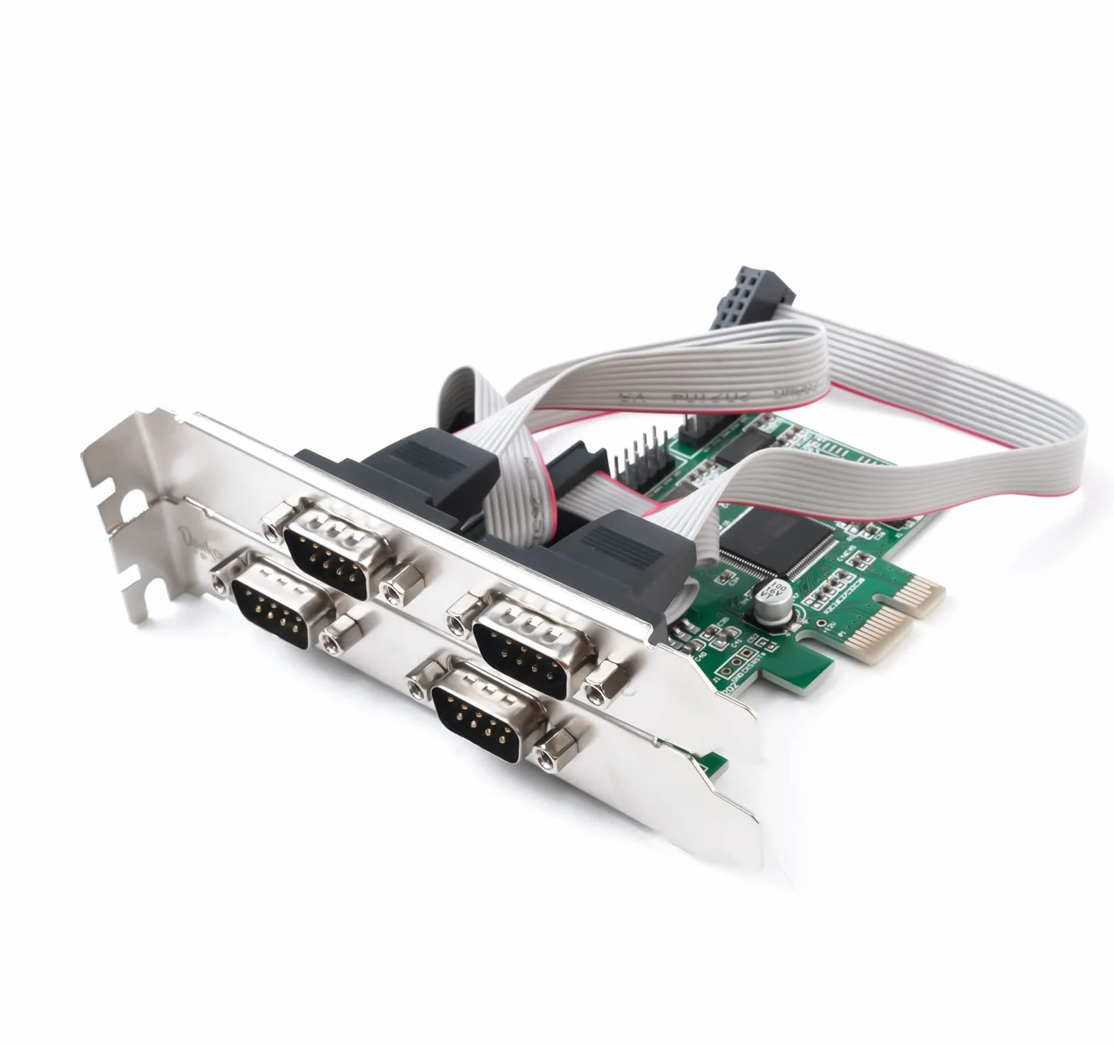 Convertitore adattatore da PCIE a RS232 a 4 porte, scheda di espansione Controller PCI Express da PCI-E a RS232 per PC desktop con supporto basso
