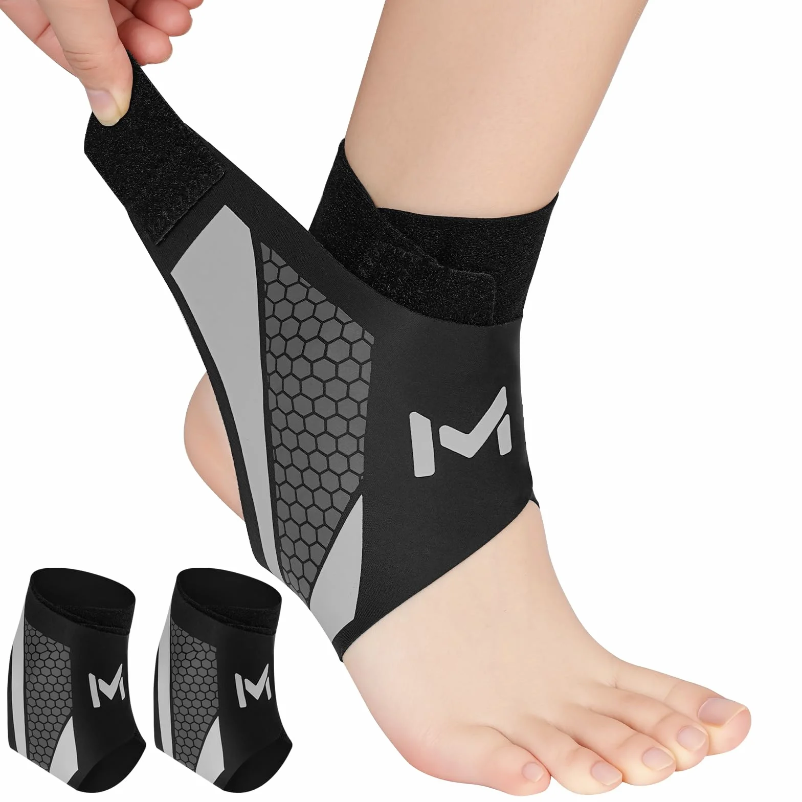 Beugo Cavigliera Sportiva Regolabile Ortopedica per Corsa Calcio Fitness Grigio-nerastro Modello 3059