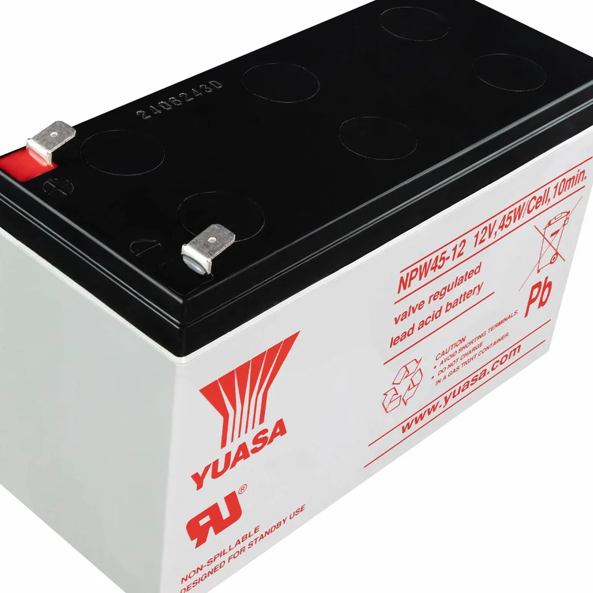Batteria Yuasa al Piombo-Acido per UPS 12V 8,5Ah, NPW45-12 (Faston 250 6,30 mm)