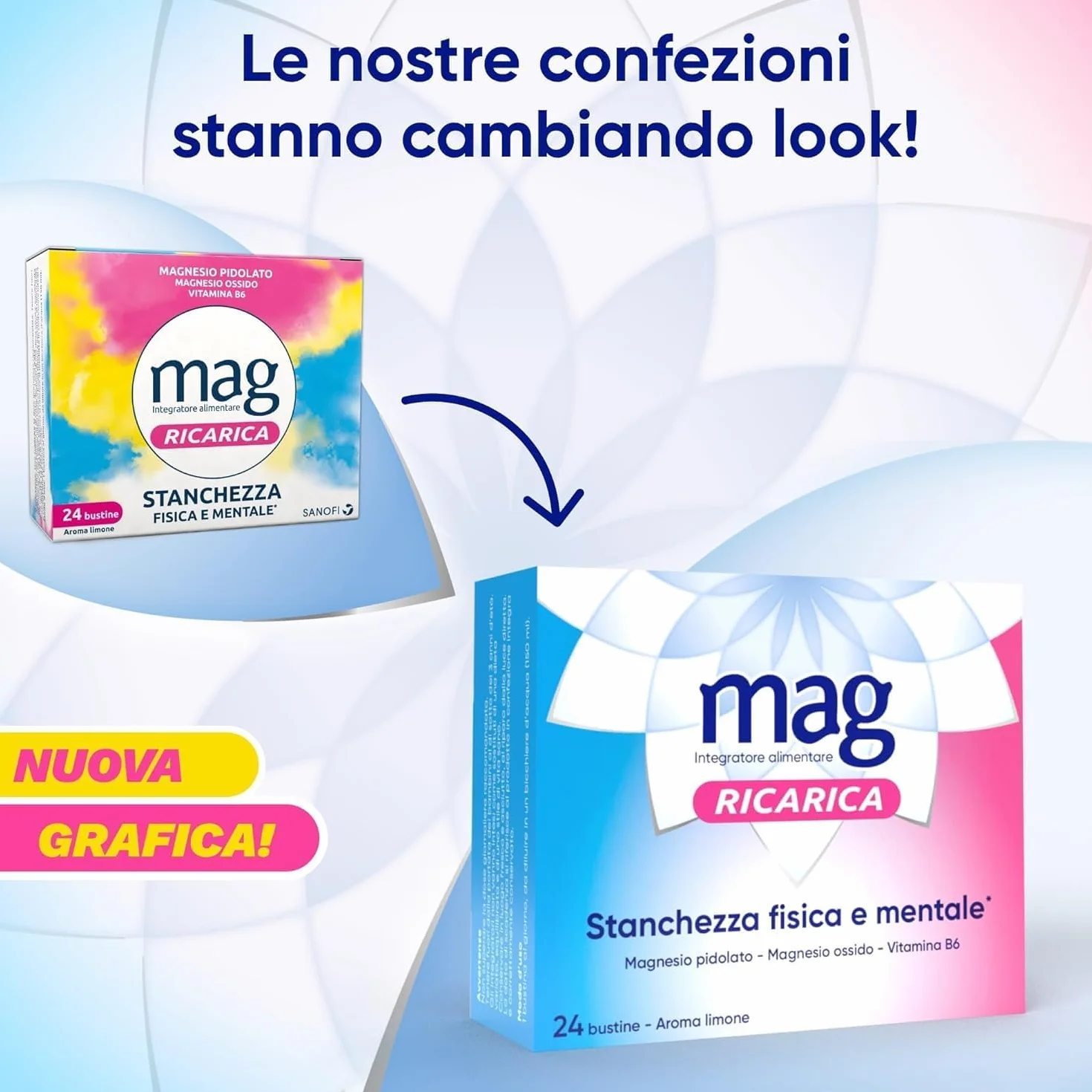 Integratori Magnesio Pidolato e Ossido con Vitamina B6 24 Bustine Limone