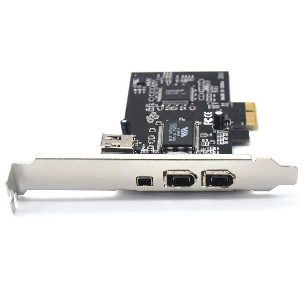 PCIe 3 porte 1394A Firewire Scheda di espansione PCI Express (1x) su adattatore esterno IEEE 1394 (2 x 6 pin + 1 x 4 pin) con supporto a basso profilo per PC desktop e connettore DV