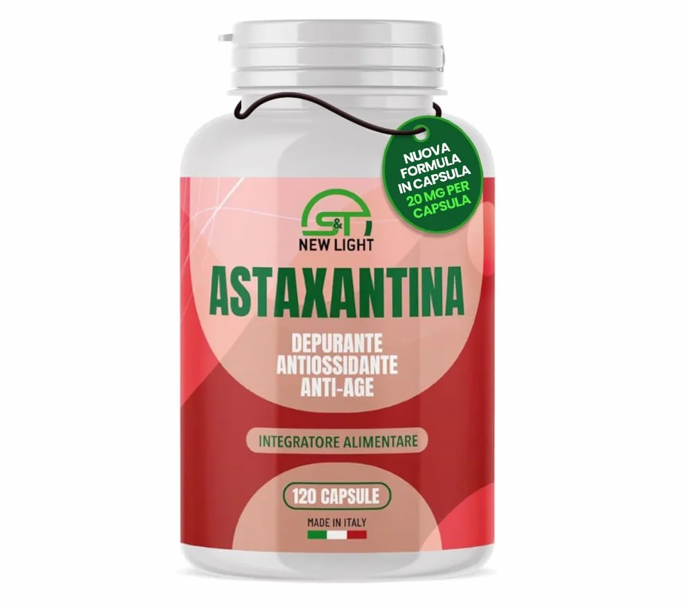 S&T New Light Astaxantina Naturale 20mg 120 Capsule - Integratore Antiossidante Alto Dosaggio