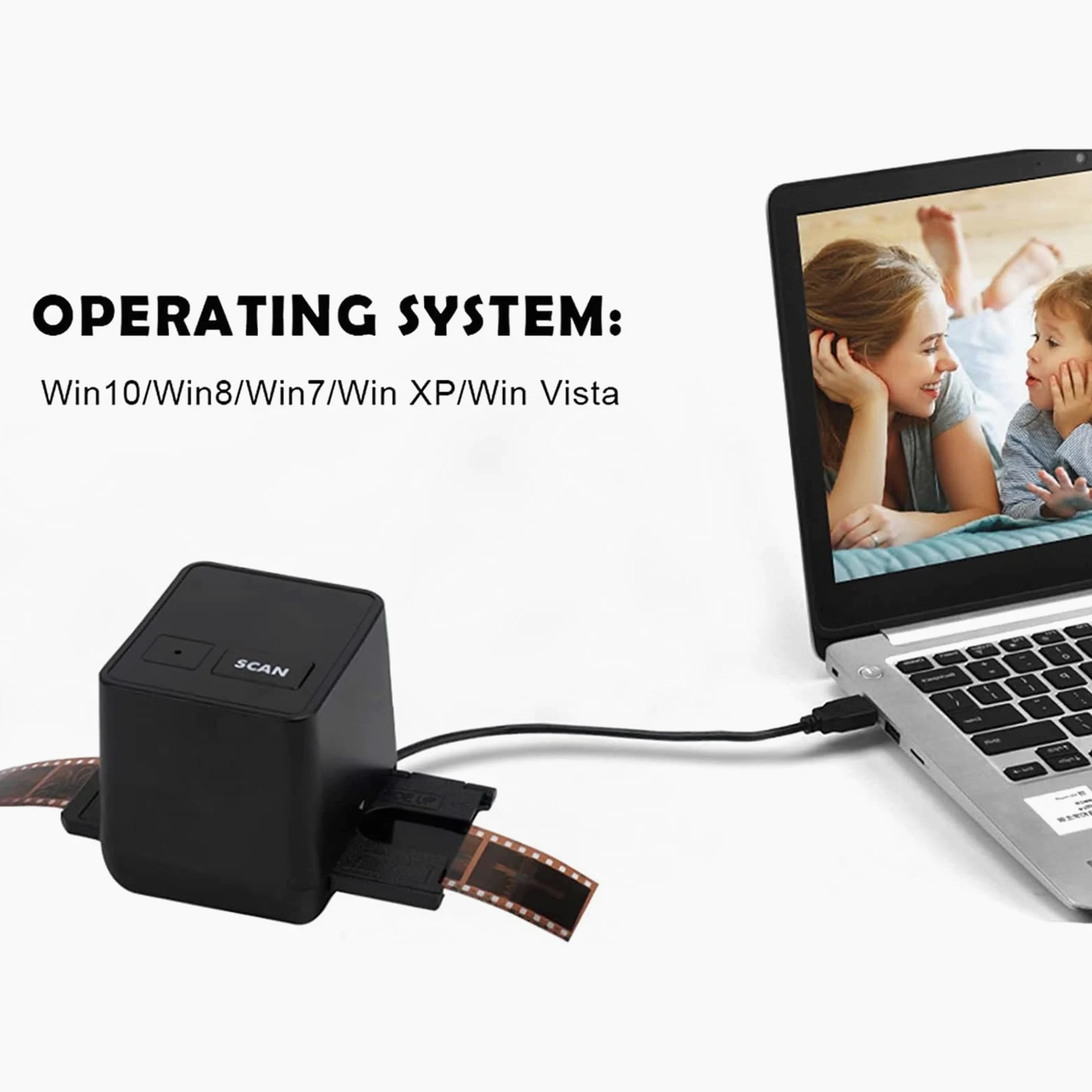 Visualizzatore per Scanner per Diapositive, Scanner per Diapositive per pellicole, Realizzato in Materiale ABS, Scanner per Negativi per pellicole 135 ad Alta Definizione da 17 Milioni, Portatile e