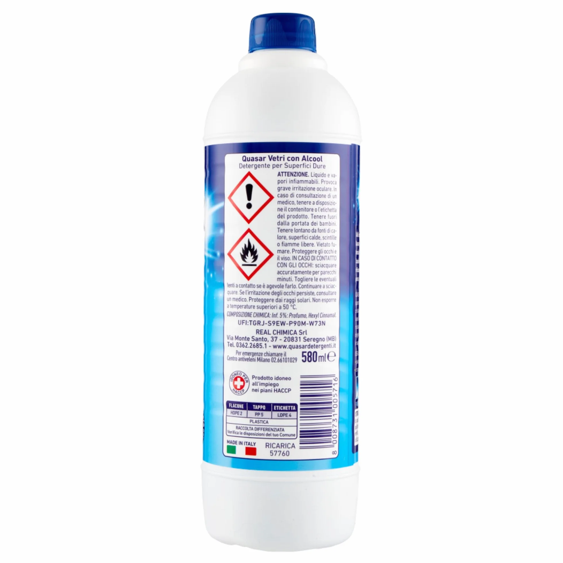 QUASAR VETRI CON ALCOOL 2xTrigger 580ml + 2xRicarica 580ml + Panno In Microfibra Soft Multiuso