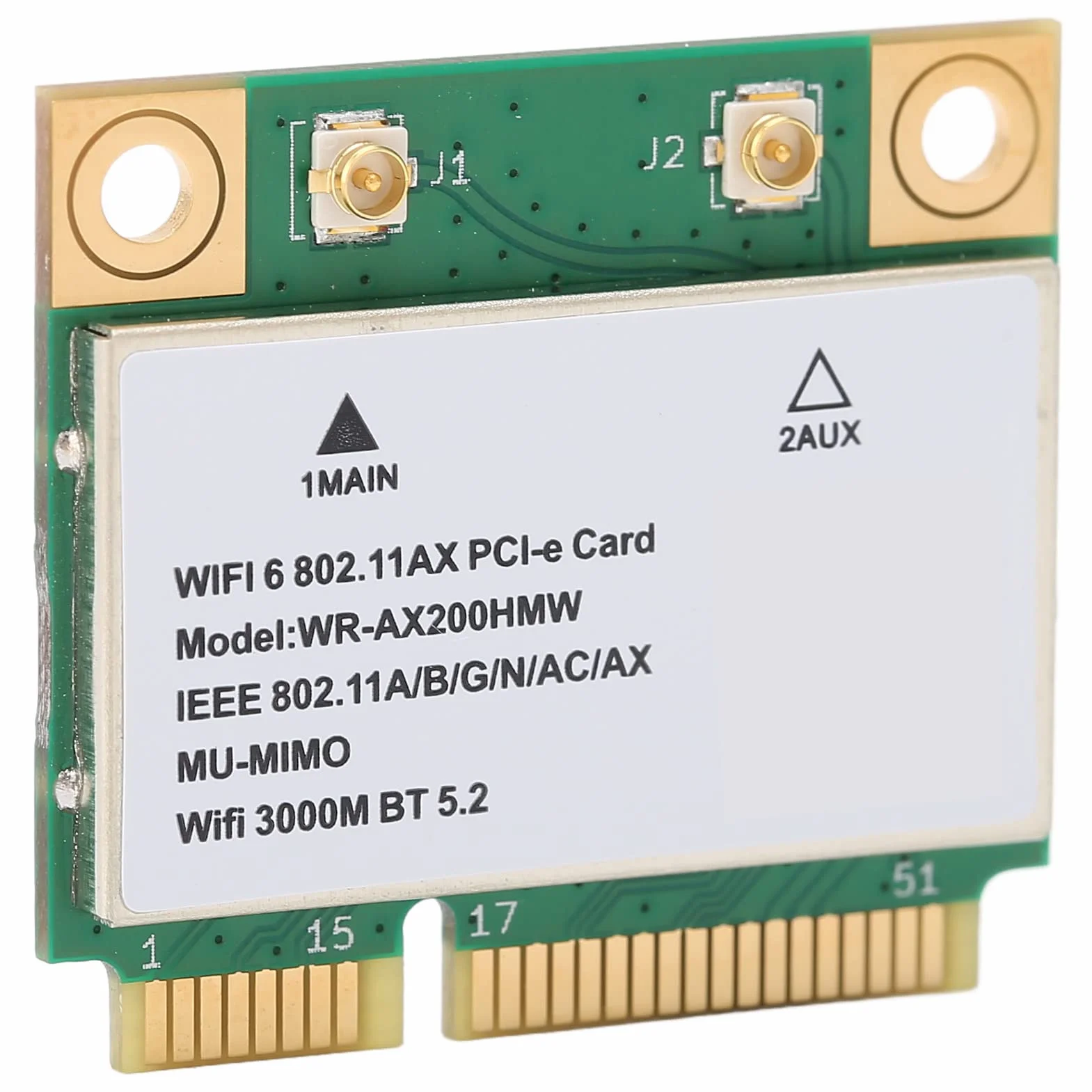 Annadue Scheda WiFi Wireless, Scheda di Rete Wireless Dual Band AX200HMW 2.4G/5G, Scheda Wireless Mini PCI-E 2974M WiFi6 Bluetooth 5.2, 802.11 A/B/G/N/AC/AX per Laptop