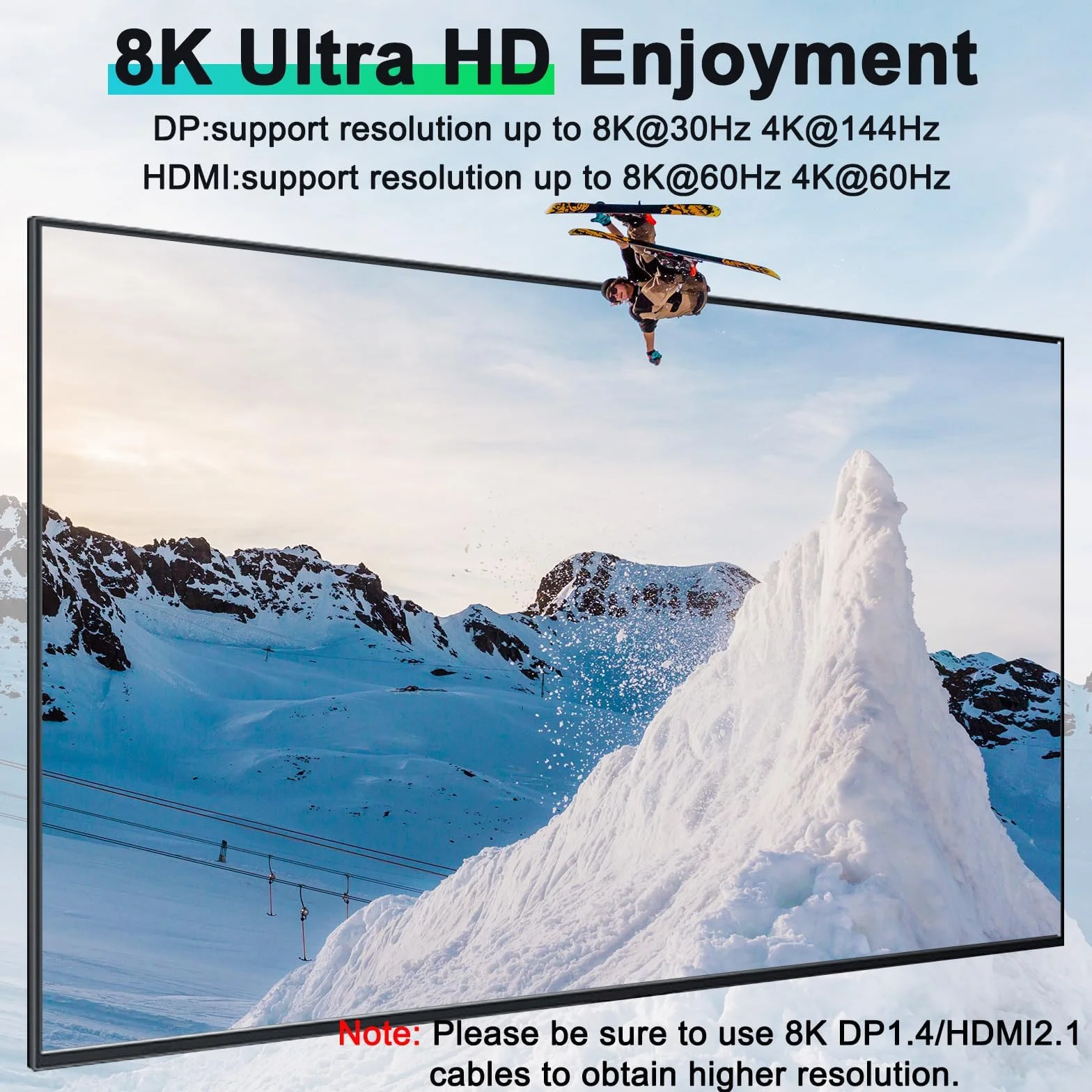 USB 3.0 Switch KVM 3 PC 3 Monitor 8K@60Hz 4K@144Hz, MLEEDA HDMI+2 Displayport Switch KVM 3 PC Condividi 3 Monitor e 4 Dispositivi USB 3.0, con Alimentatore da 12V DC, Telecomando Cablato e 3 Cavi USB